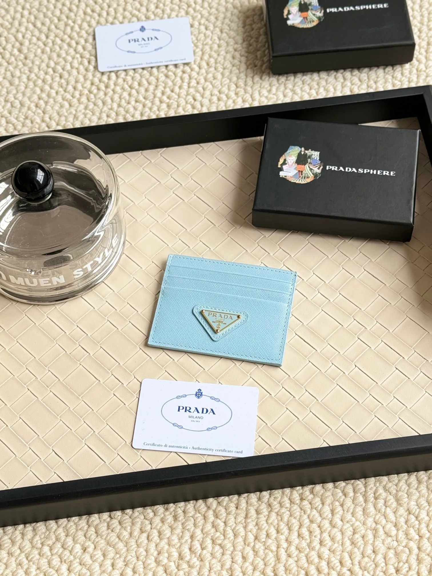 💰100prada popular card holder, unisex small card holder, black, model 1MC025 Triangle Wheat series, nine colors, made of cross-grain cowhide, 6 card slots ➕ a middle mezzanine, which can hold multiple cards and zeros 💰, size 11.2×8.5cm, taken in kind, what you see is what you get
