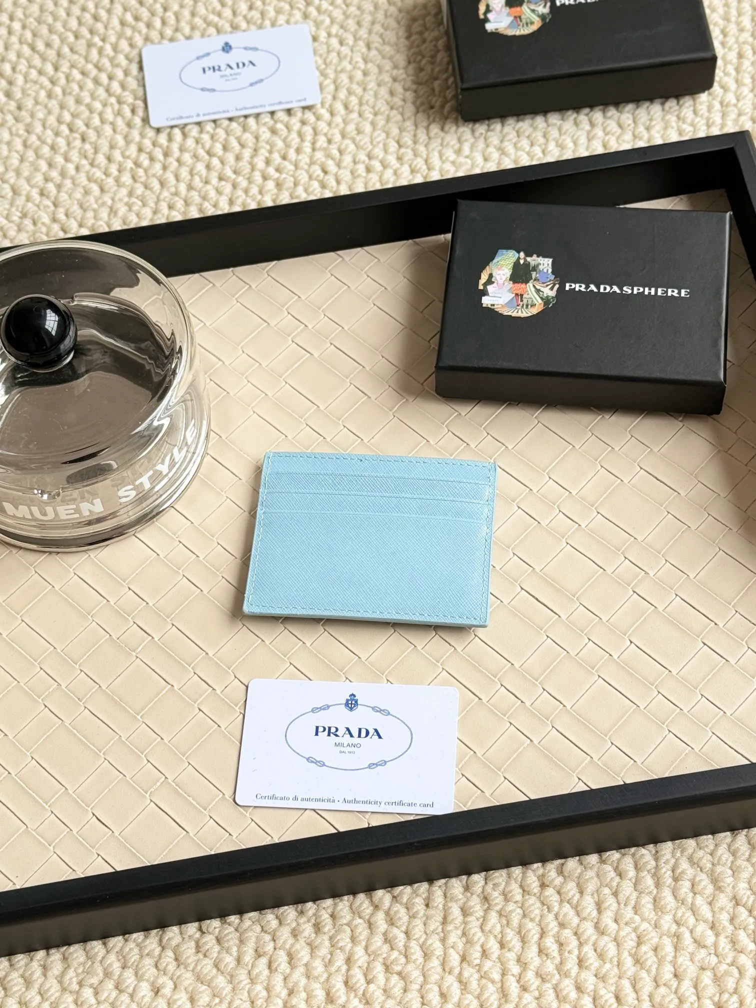 💰100prada popular card holder, unisex small card holder, black, model 1MC025 Triangle Wheat series, nine colors, made of cross-grain cowhide, 6 card slots ➕ a middle mezzanine, which can hold multiple cards and zeros 💰, size 11.2×8.5cm, taken in kind, what you see is what you get