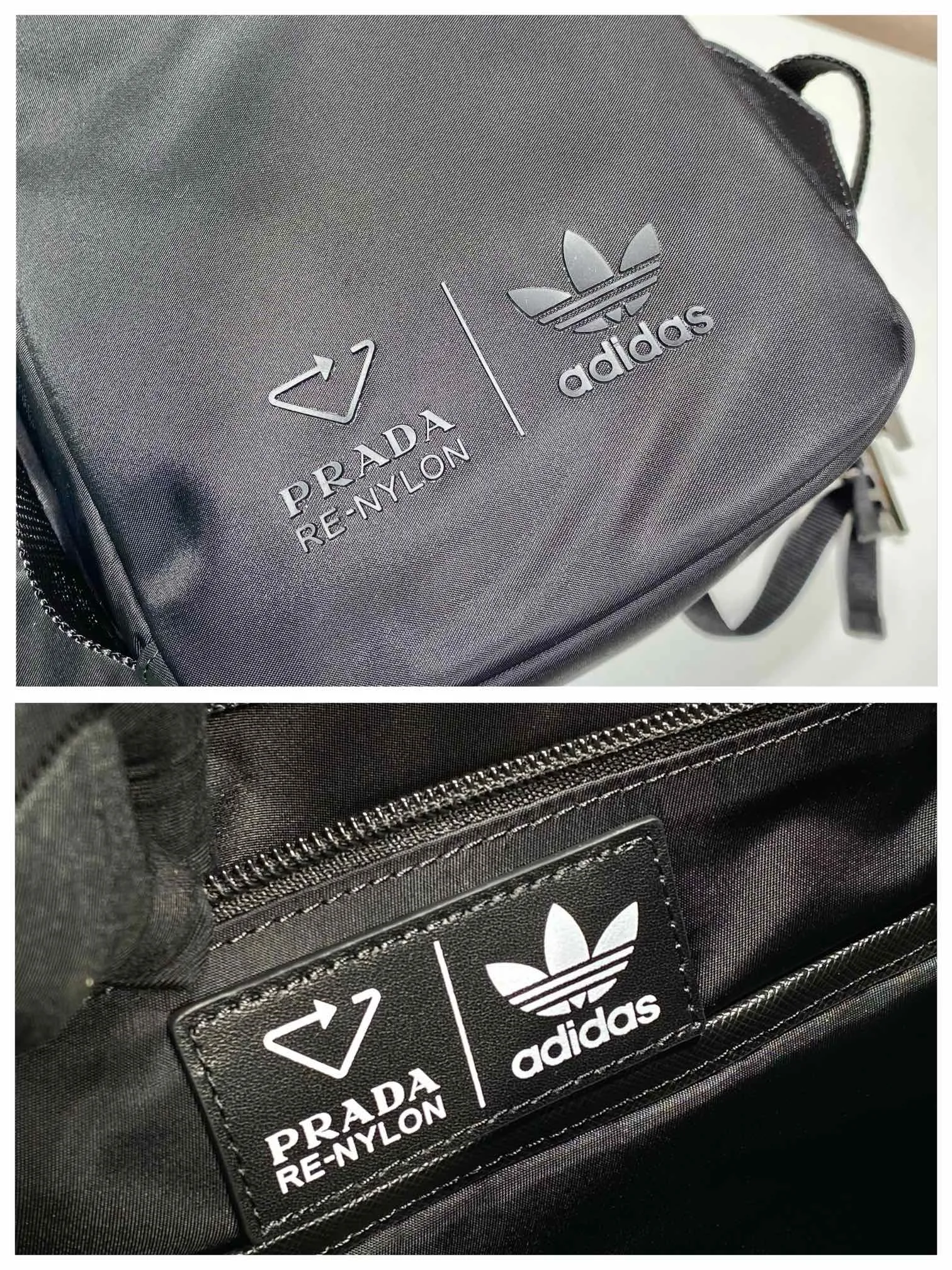 💰1420🎉ad and Pd co-designed 🎉2VZ135 two major brands collaborated🤝 This ad and pd co-designed backpack. Made of Re-Nylon and Saffiano leather, the side is equipped with AD's classic contrasting three-strip cowhide pattern and a joint environmental mark. It looks particularly novel and casual😘😘The upper body effect is great👏👏Hurry up and get it🎉🎉 Length 27x Height 45x Bottom 17cm🎉🎉🎉👏👏👏
