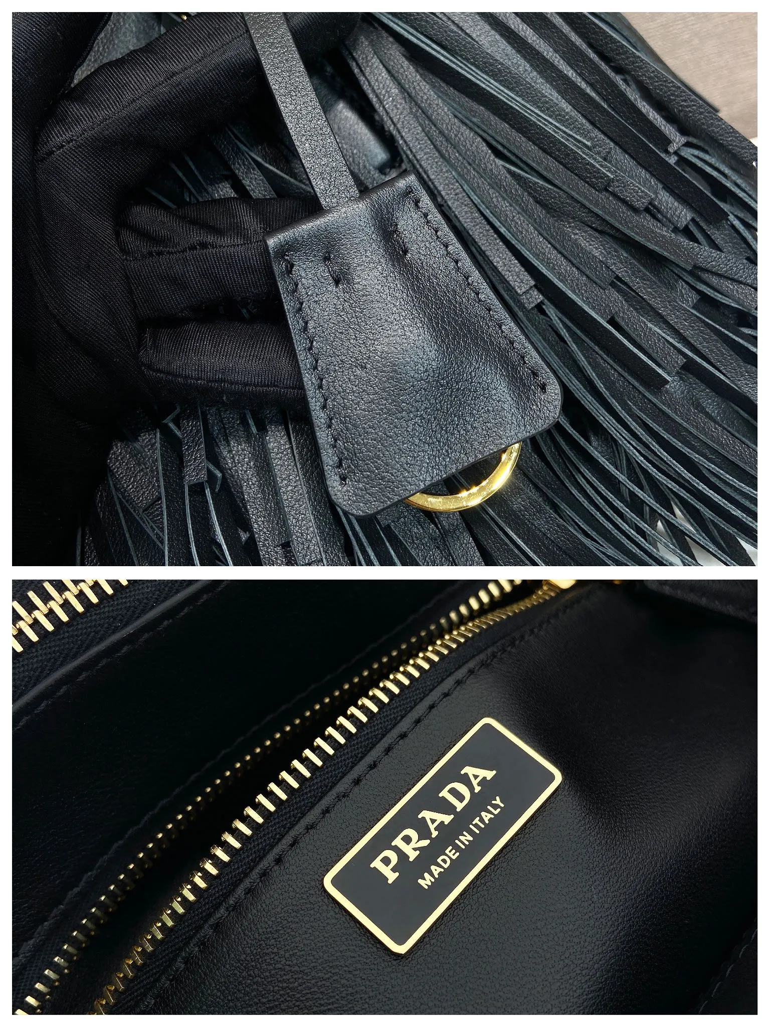 💰2200🎉New tassel bag🎉1BA896 calf leather🎉🎉 This Galleria handbag has an elegant and timeless design, reinterpreting the classic style with a slender silhouette and calf leather material. The tassel design on the front and back and the imported sheepskin lining highlight the dynamic and fashionable style. Features detachable and adjustable suede leather shoulder strap. So beautiful and fashionable😘😘The upper body effect has a 100% chance of turning heads. It is another popular style that will never go out of style🎉🎉Hurry up and get it now😘😘It’s really pretty😘😘😘 Length 24.5x height 18.5x base 11cm🎉🎉🎉💰💰💰