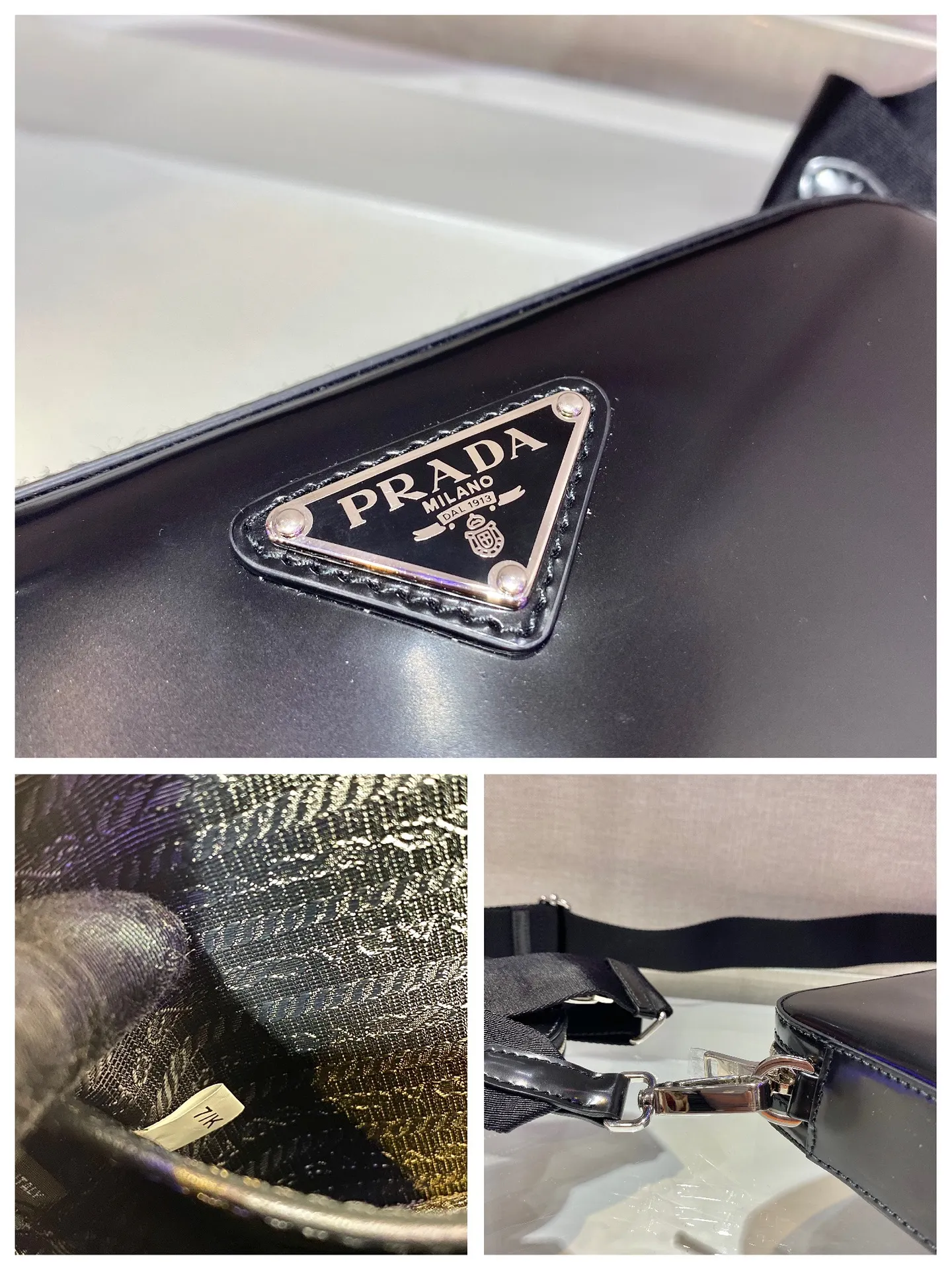 💰1320🎉New camera bag🎉1BH180 glossy cowhide🎉🎉 This shoulder bag is made of glossy leather. This vintage leather is a frequent fixture in the fashion world and has become the brand's signature material. The triangular logo designed by Mario Prada and decorated for the first time on luggage embellishes the front, highlighting the modern design, and the removable leather pouch is unique. Love it so much😘, simple and elegant😘 unisex model, this year’s most popular glossy series. Worth owning🎉🎉🎉👏👏👏 Length 19.5x Height 12.5x Bottom 4.5cm