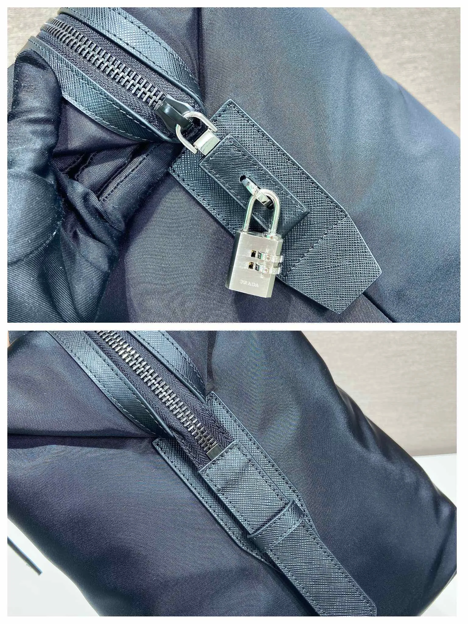 💰1260🎉Classic travel bag🎉2VC796🎉🎉 This travel bag is made of imported nylon fabric/cross-grain cowhide, woven nylon with handles, enamel triangle metal logo on the front, zipper pull and small lock/code lock🎉 One external zipper pocket, internal zipper pocket, simple and elegant. It’s no problem to carry it for daily use or on business trips😘Hurry up and get it🎉🎉 Length 44.5x Height 40x Bottom 24cm🎉🎉🎉