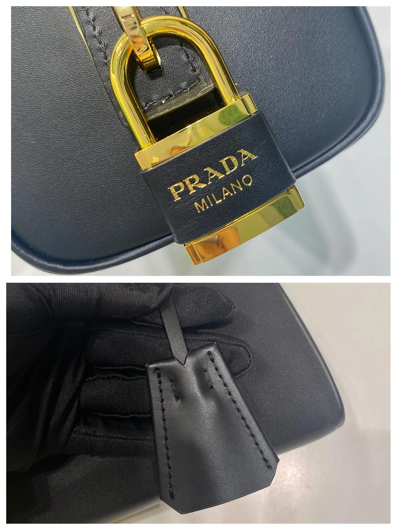 💰1260🎉New lock bag🎉1BB127 nylon fabric🎉🎉 This handbag is made of imported nylon fabric and calfskin, with an exquisite and versatile silhouette that highlights its essence. Paired with gold metal hardware, the zipper closure has an elegant padlock, making it even more chic. It has large capacity and can be carried by hand or on the shoulder. Baby, hurry up and get it🎉🎉 Length 29x Height 12.5x Bottom 10cm🎉🎉