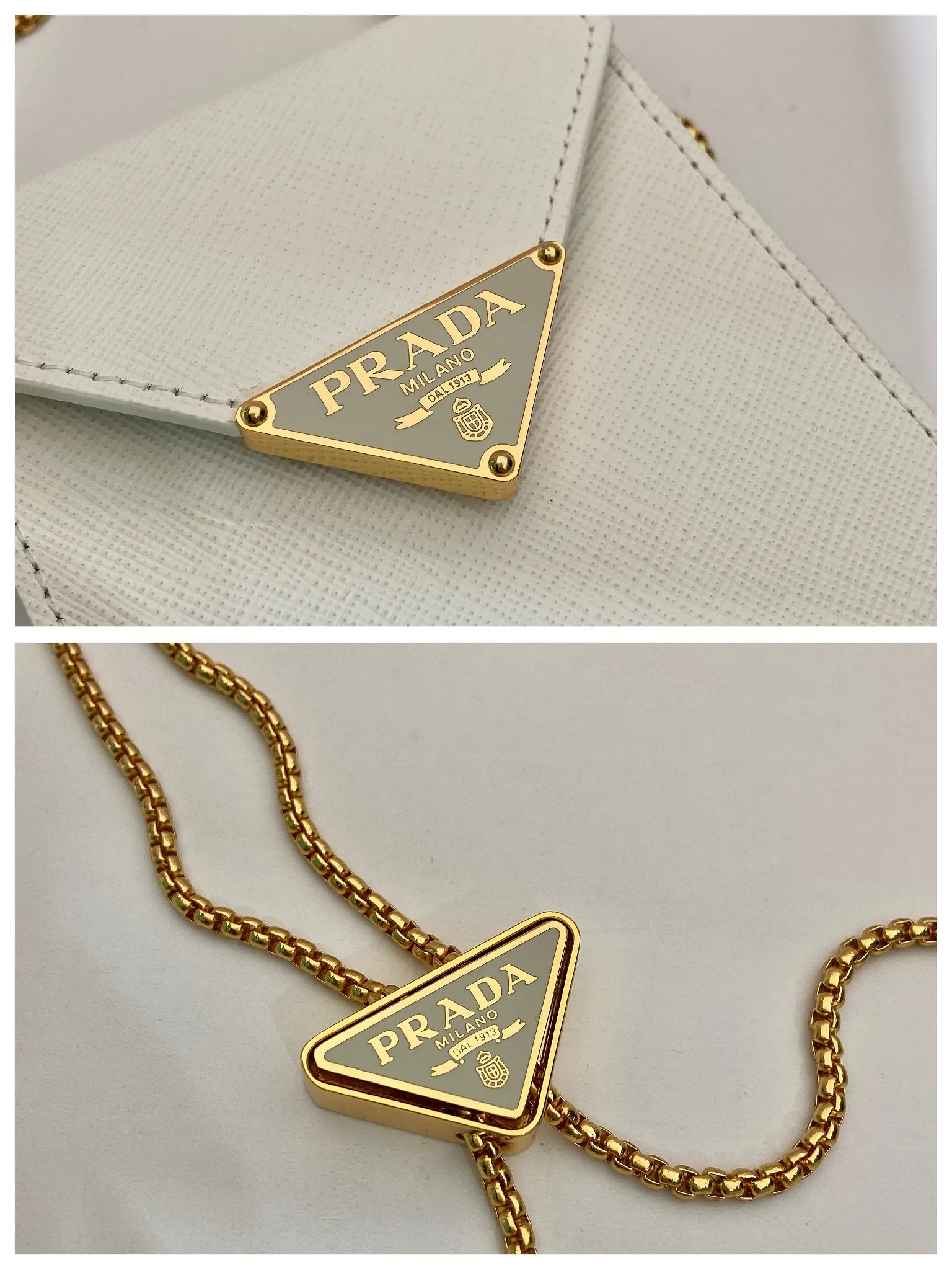 💰920🎉New mobile phone bag 🎉1BP100🎉 This compact minimalist mini handbag features exquisite details, with a lock clasp decorated with an enameled metal triangle logo. 115cm detachable and adjustable chain shoulder strap, can be carried by hand, card slot pocket on the back, the upper body effect is so cute👏Babies; hurry up and get it🎉🎉 Length 10.5x Height 18x ​​Bottom 3cm🎉🎉🎉👏👏👏