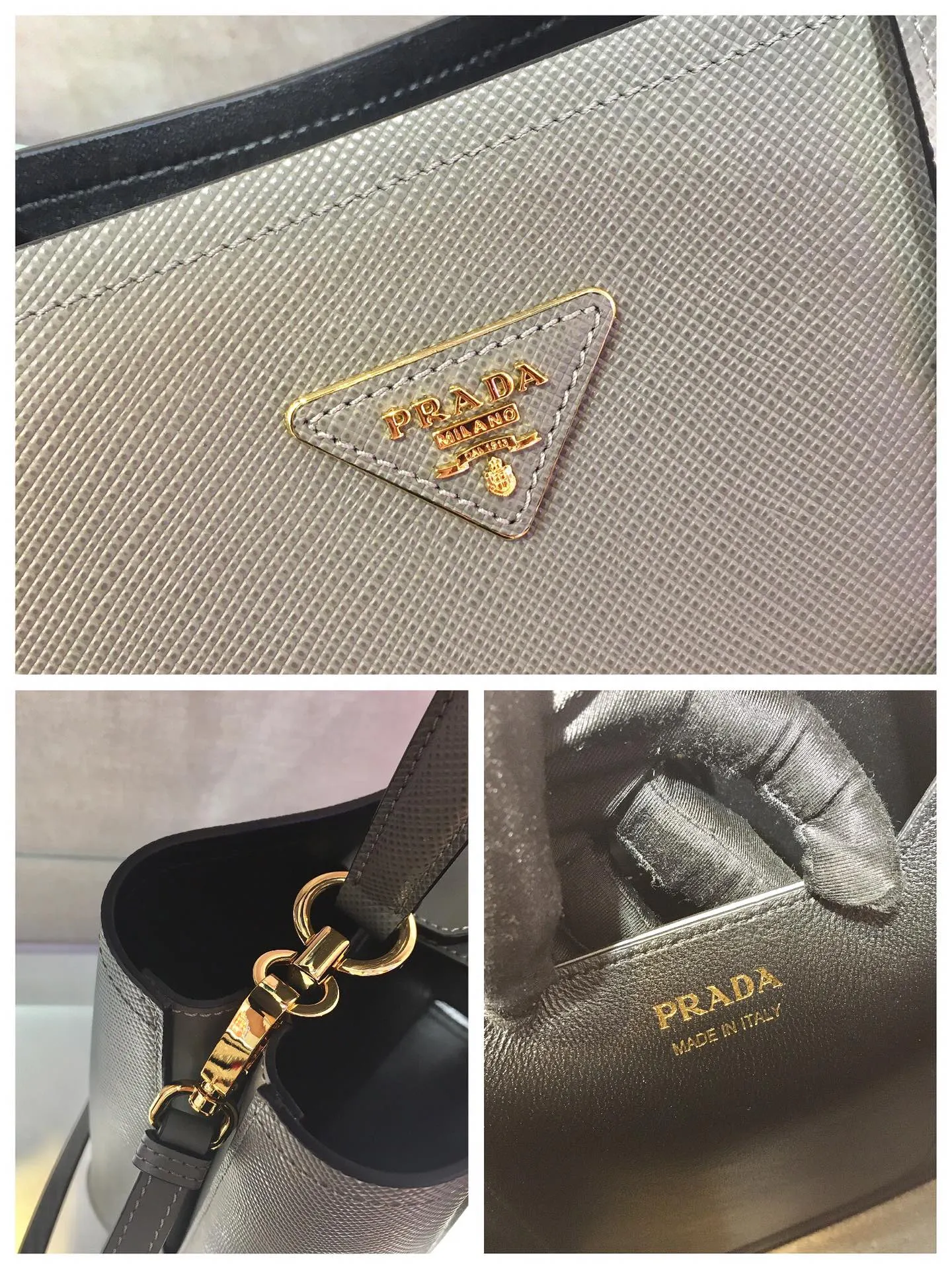 💰1840🔆Best new color👏🏻👏🏻1BA212💋Original item🤙🤙Made of imported Saffiano leather material, removable shoulder strap, leather nameplate and metal logo complement each other. Leather-covered central pocket with magnetic buckle. Saffiano leather triangle logo. Contrast color nappa leather lining. This Double handbag has an elegant style, eye-catching and unique. It is also a popular style🙋🏻🙋🏻Length 22X Height 23X Bottom 13cm