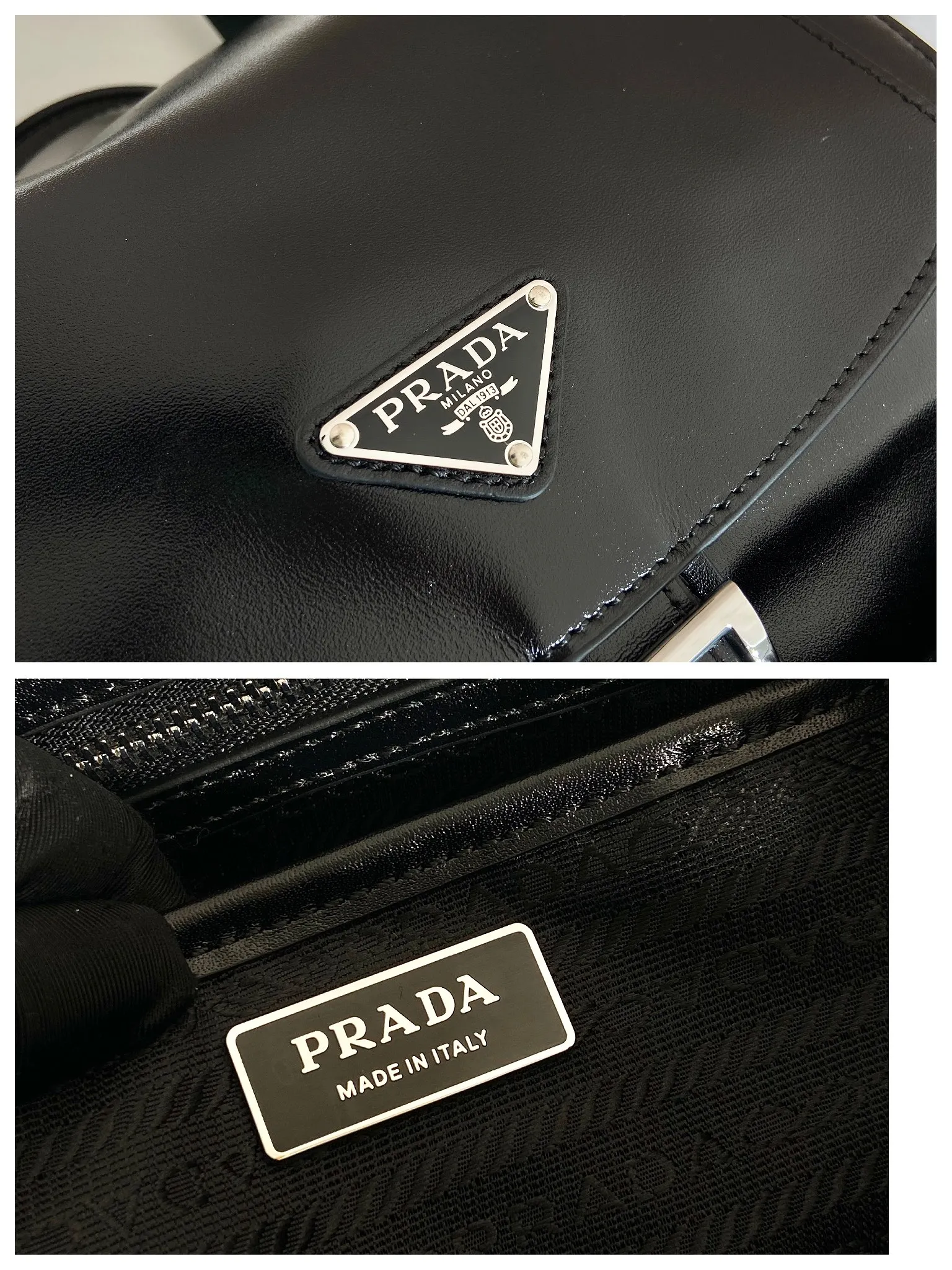 💰1900🎉New Backpack🎉1BZ811B Oiled Waxed Leather🎉🎉 This classic backpack is made of imported oiled waxed calfskin and decorated with a triangle logo, highlighting its fashionable and elegant charm. Flap design with 2 flap pockets on the front. Large capacity space. Fashionable and practical, the upper body effect is super stylish, and it can be matched casually😘😘 Length 30x height 32x bottom 15cm👏👏👏💰💰💰