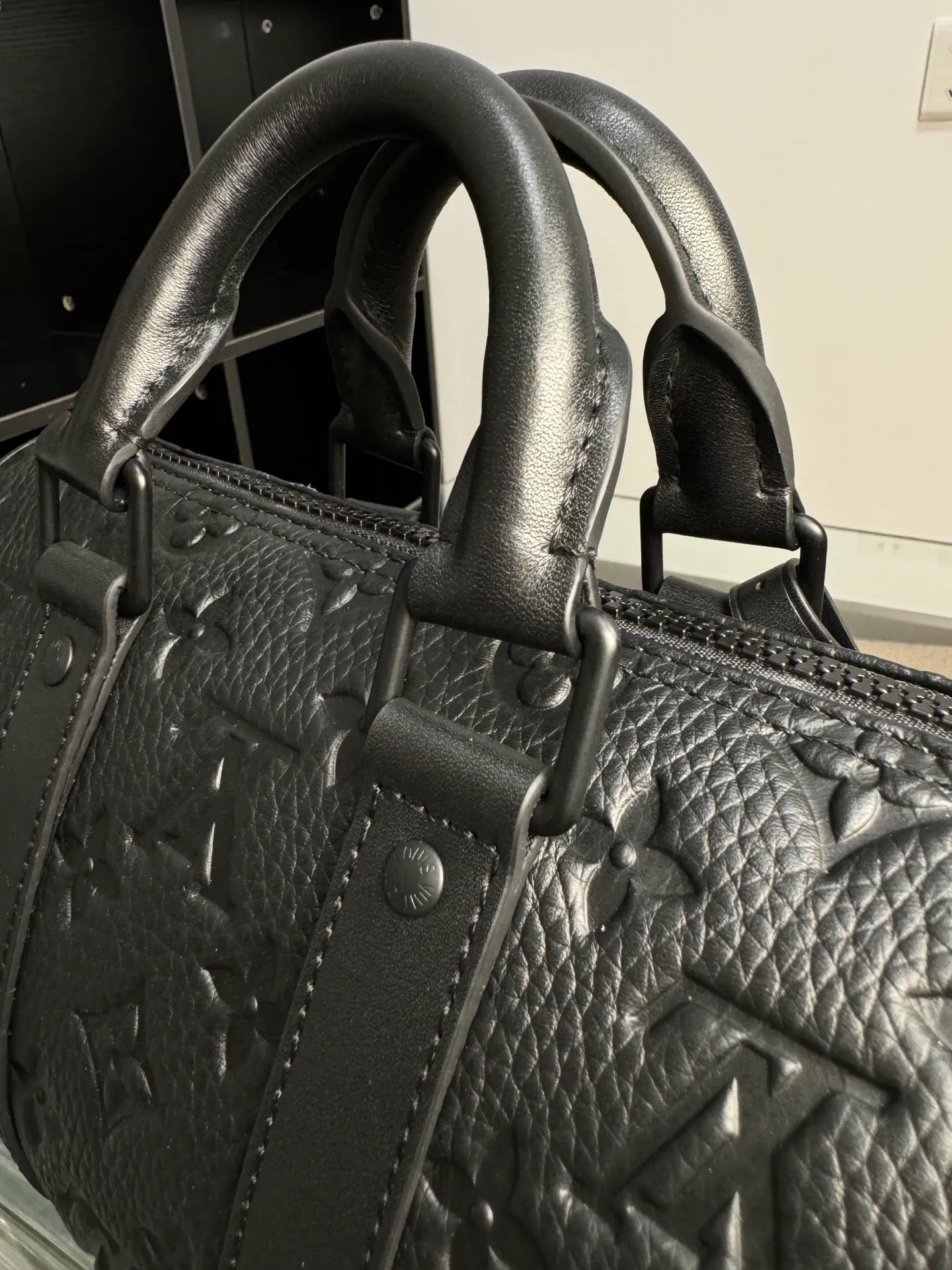 P¥1200👉nfc163C01 dynamic chip version👈 [100% MB special grade all steel hardware original leather] keepall 25 black warrior series model: m20900 👁️‍🗨️Treasure item 👁️‍🗨️Confidence comes from quality