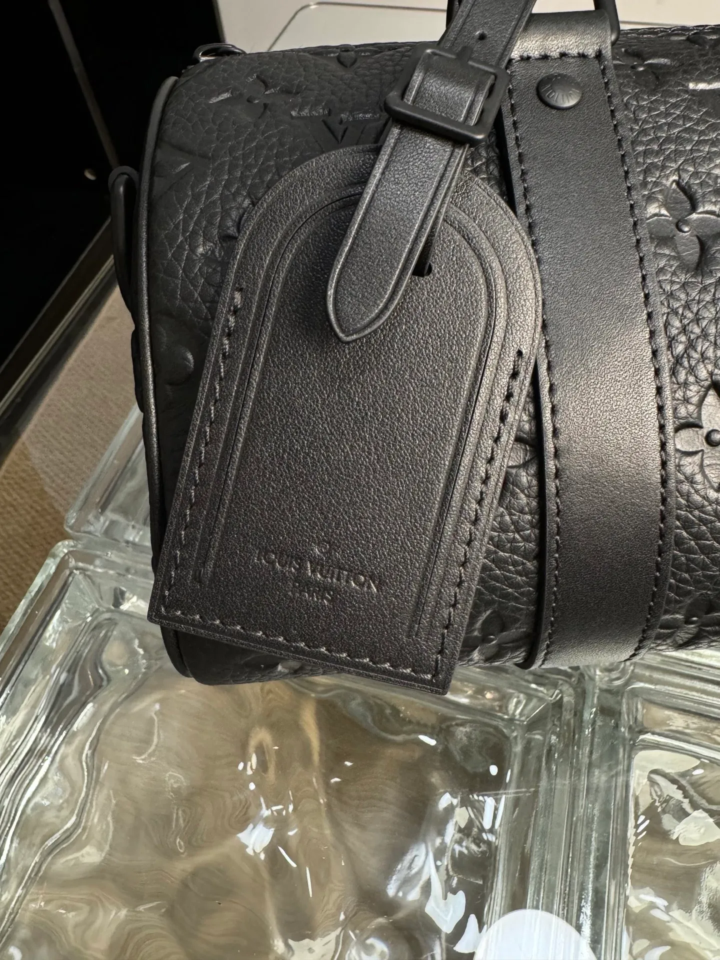 P¥1200👉nfc163C01 dynamic chip version👈 [100% MB special grade all steel hardware original leather] keepall 25 black warrior series model: m20900 👁️‍🗨️Treasure item 👁️‍🗨️Confidence comes from quality