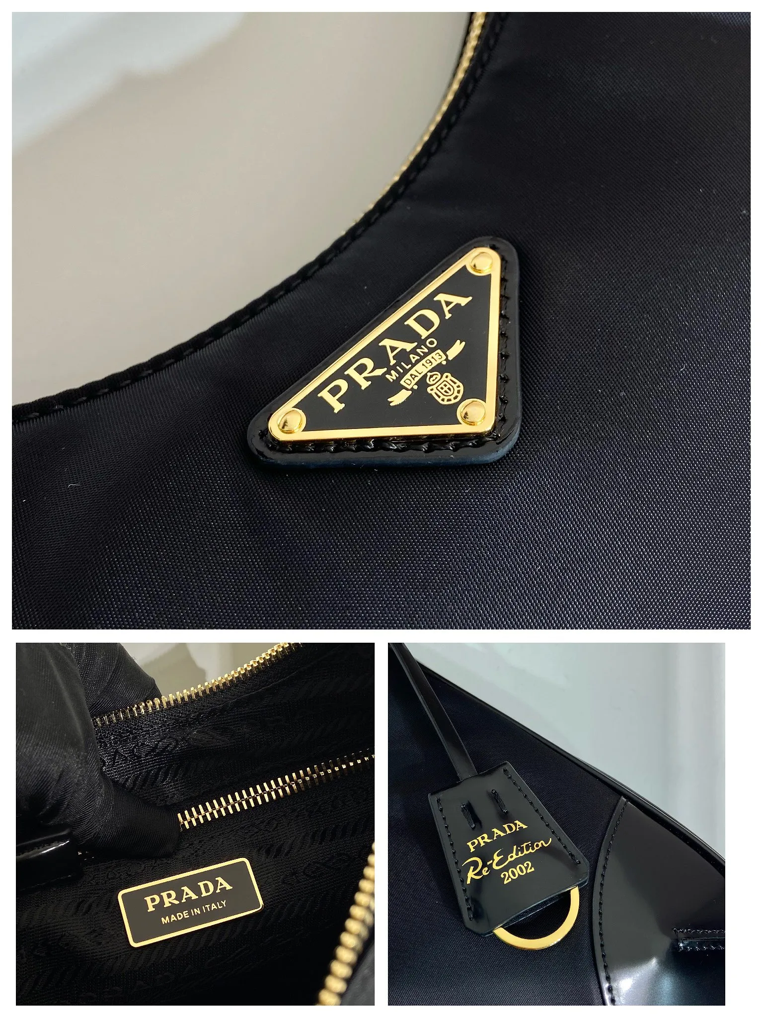 💰1120🎉New armpit bag🎉1BC214, nylon and glossy leather🎉🎉 This simple handbag is made of nylon fabric/shiny cowhide, showing a modern and versatile charm. The curved body design and metal accessories add to the bright style. The upper body effect is very cool/fashionable. It is also a popular style that will never go out of style🎉Babies, hurry up and get it🎉 Length 27x Height 21.5x Bottom 7cm🎉🎉🎉🍊🍊🍊