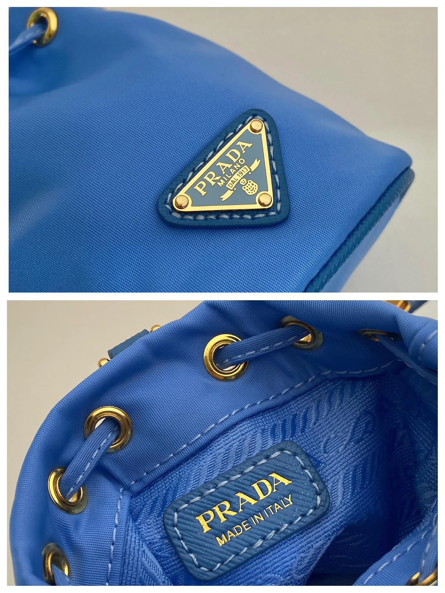 💰380🎉mini bucket bag🎉1TT202 new product🎉🎉 This bucket-shaped mini bag is made of Re-Nylon, with a drawstring design at the mouth, and exquisite details such as leather wristbands and gold-plated hardware. The capacity is large, and cards/car keys🔑/lipstick💄 are all no problem. The mini bucket bag you have been longing for has arrived👏👏 Length 8.5x Height 10.5cm🎉🎉🎉👏👏👏