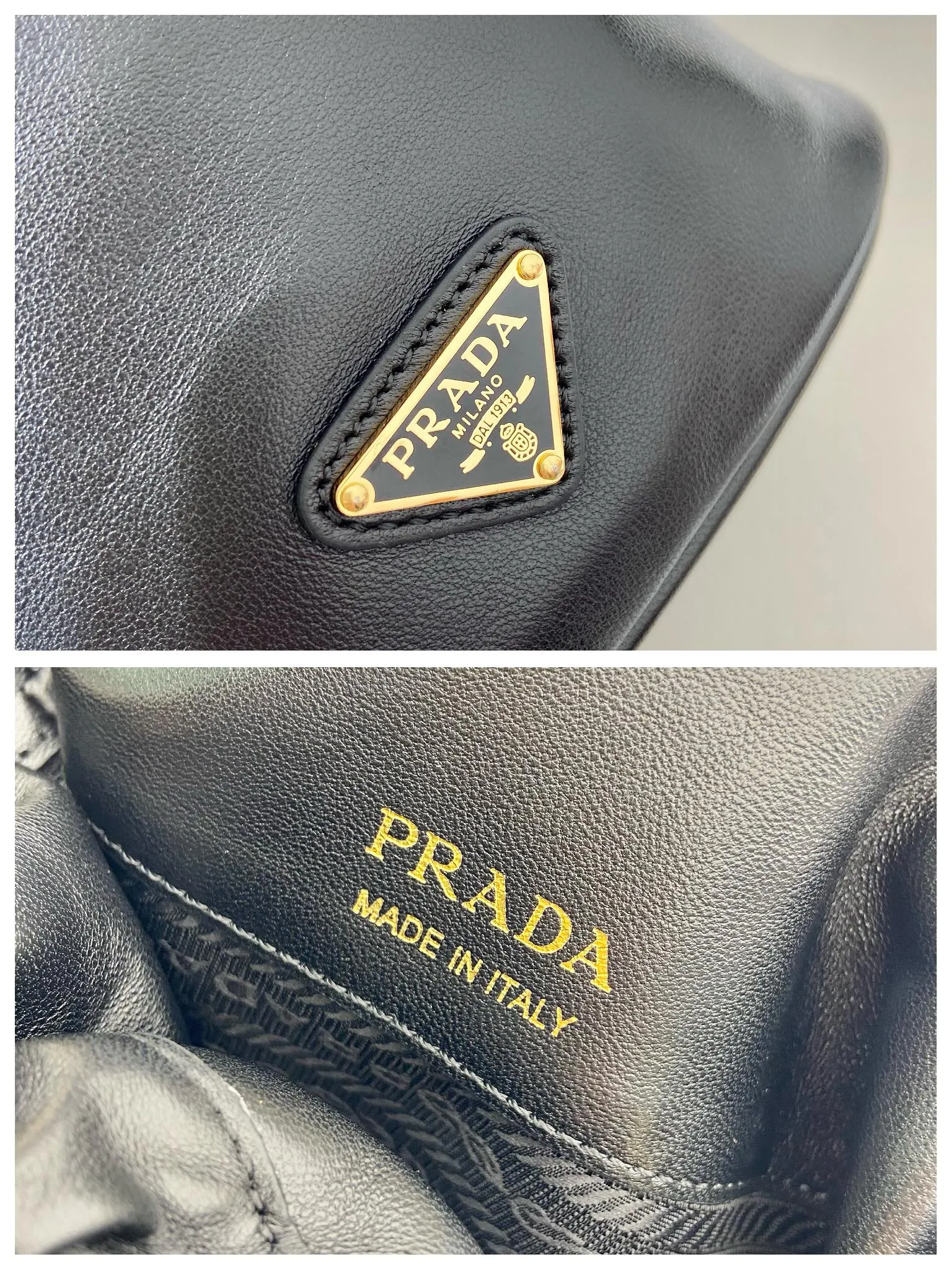 💰1120🎉New bucket bag🎉1BC227 lambskin🎉🎉 This mini bucket bag is made of soft Nappa leather material, metal ring handle design, detachable chain shoulder strap, the upper body effect is 100% head-turning👍Simple, fashionable and cute👏Large capacity space, it is also an internet celebrity, my wife looks good😀Hurry up and get it🎉🎉 Length 15x height 19x bottom 8cm🎉🎉🎉