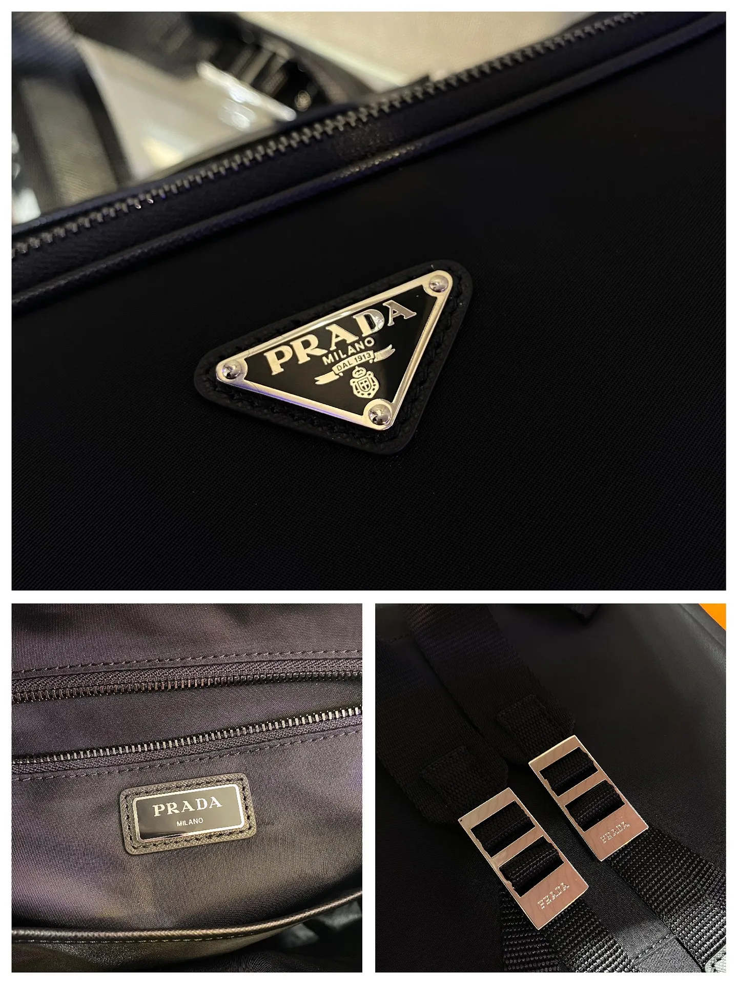 💰1520🎉New Backpack🎉2VZ049🎉🎉 This fabric backpack is trimmed with exquisite Saffiano leather to outline the urban style design features. It is equipped with woven nylon straps and multiple internal and inner compartments. The external front panel is composed of a messenger bag pocket, and the rear panel is designed to be inserted into a trolley case. The compartments are very functional👏👏, and the upper body effect is very cool😎. It is worth using, get it now🎉🎉 Length 30x Height 38x Bottom 13cm👏👏👏💰💰💰