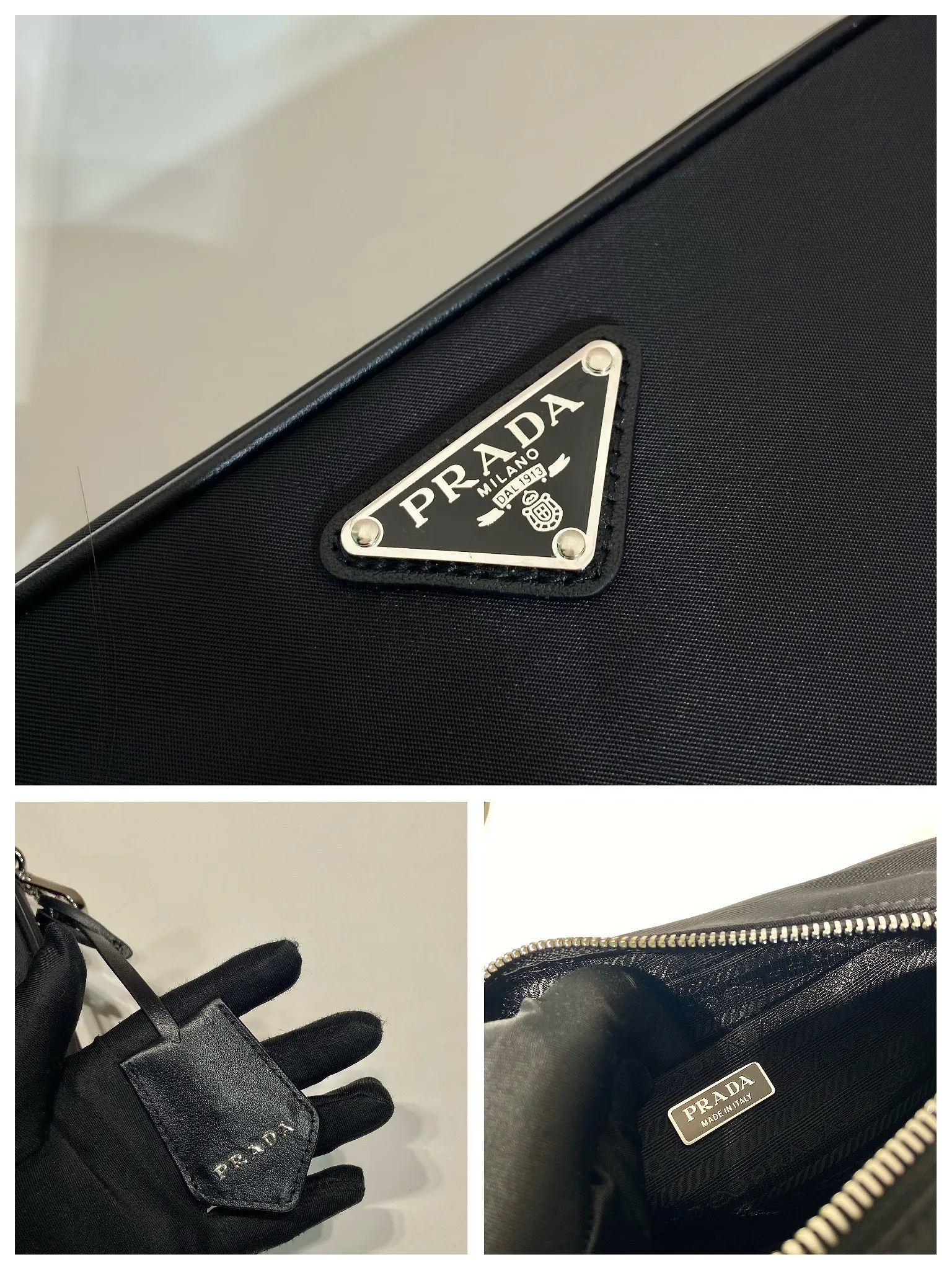 💰1120🎉New small messenger bag🎉1BH197A🎉🎉 This modern handbag outlines simple lines and is equipped with a detachable and adjustable long woven shoulder strap😘The shoulder strap is equipped with a detachable small bag and leather tag, 😘It is designed with imported nylon fabric and calfskin, showing classic original temperament and modern fashion🎉🎉 Length 22x Height 12x Bottom 7.5cm