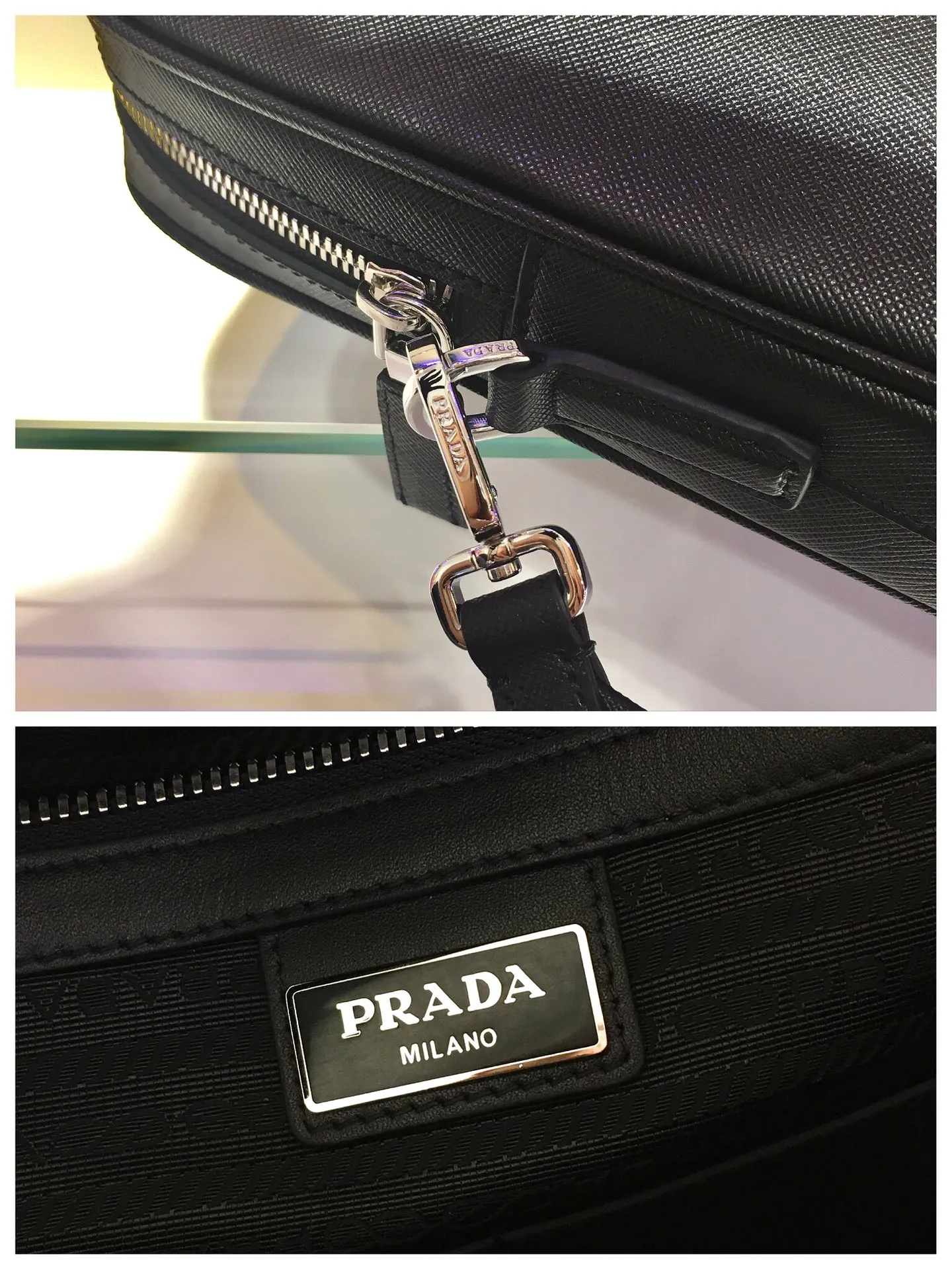 💰1860🎉New briefcase🎉2VE368🎉 Made of imported Saffiano cross-grain cowhide, detachable and adjustable nylon shoulder strap design, looks more fashionable, metal accessories and titanium zippers Functional interior compartments: two pockets, one of which is zippered; two leather sliding pockets on the body, this briefcase is designed to be very practical👍👍Men, hurry up and get it💪💪 Length 36 Height 28 Base 4cm