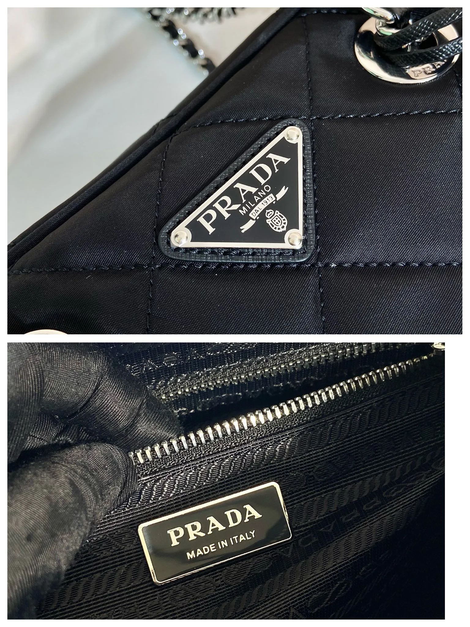 💰1260🎉Second-hand camera bag🎉1BB903 medium size🎉🎉 This second-hand camera bag is made of imported nylon fabric, white hardware, complex hand-stitched pattern design, equipped with 2 iron bars and a detachable and adjustable long shoulder strap. It can be carried by hand/shoulder/crossbody, and the upper body effect is cool and good-looking😝Simple, casual and fashionable, for babies. Hurry up and get it🎉🎉 Length 26x height 19x bottom 11cm