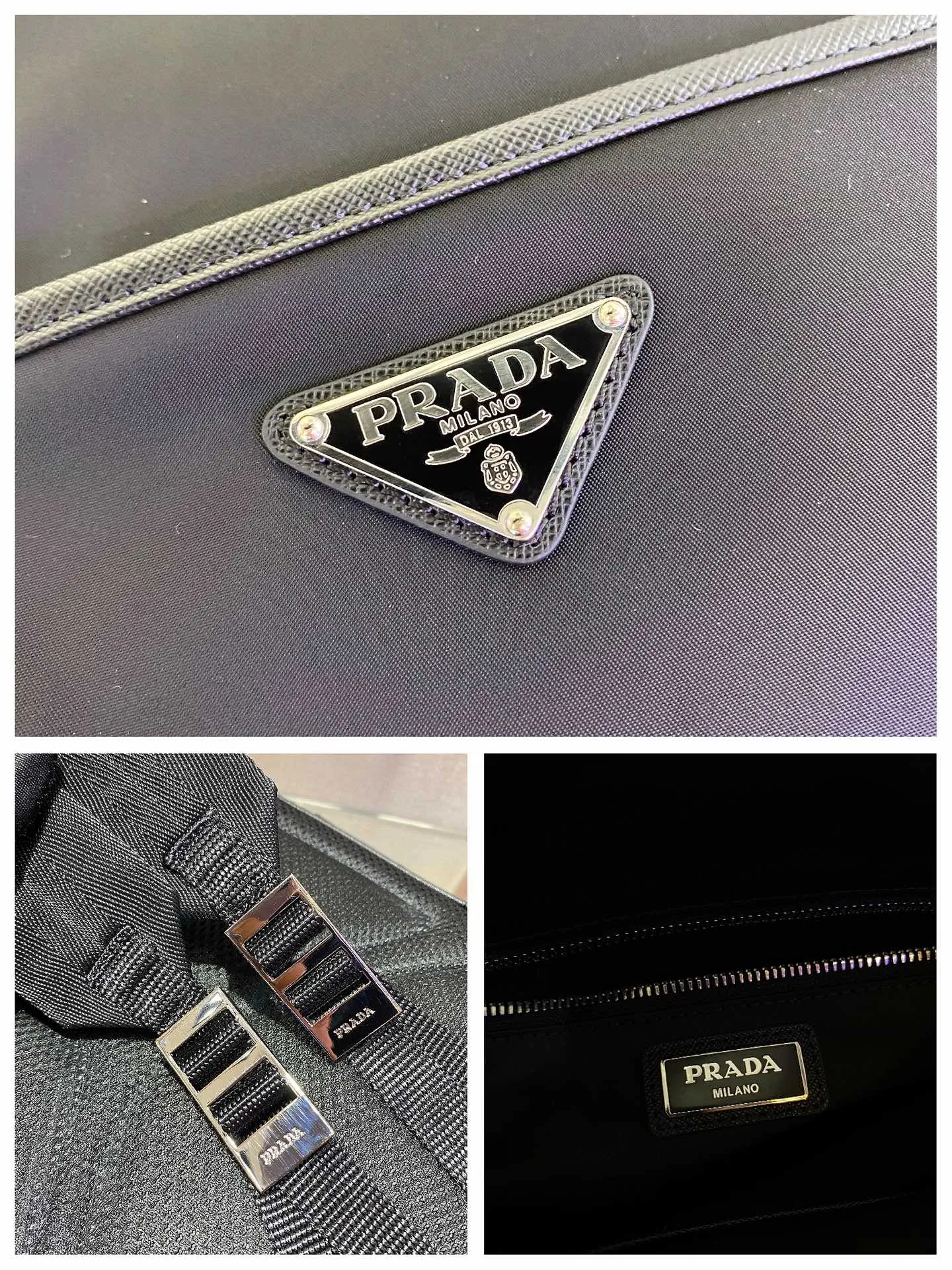 💰1260🎉New Backpack🎉2VZ064🎉This nylon backpack is equipped with multiple practical pockets and complements the modern and fashionable minimalist design. A triangular metal logo adorns it like a finishing touch. Made of nylon, trimmed with Saffiano leather, multiple zippers for external openings, top-grade hardware, many compartments, practical and elegant🙊The upper body effect is very cool👏, if you like babies, hurry up and get it, it is another backpack that will never go out of style🎉🎉 Length 26x Height 35x Bottom 12cm