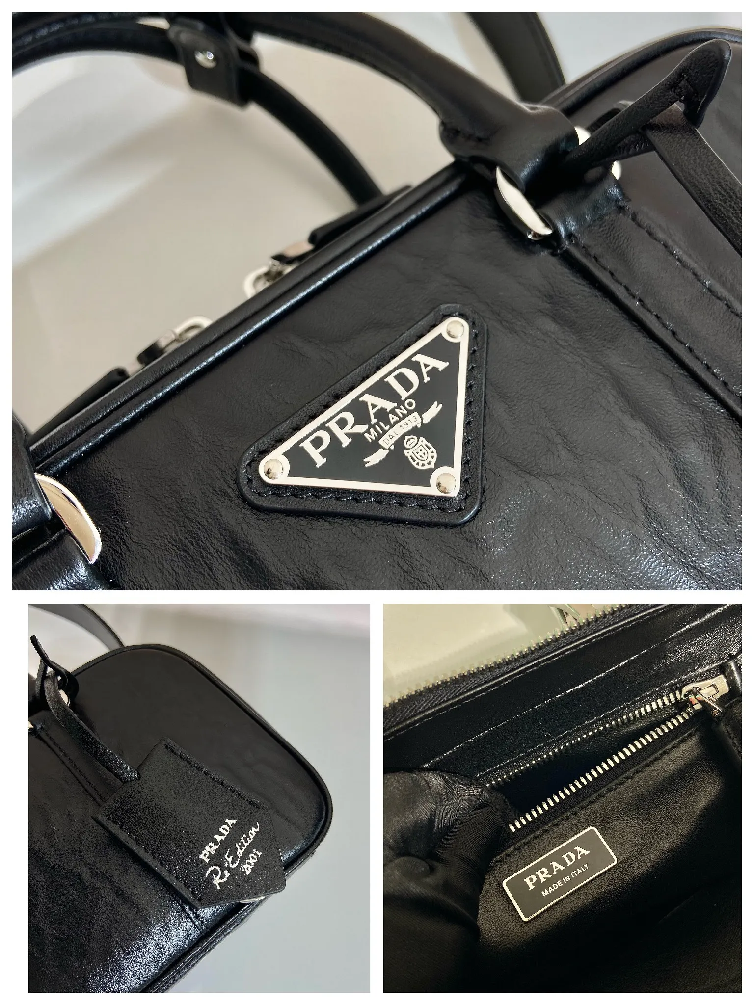 💰1660🎉New Boston🎉1BB098 Small🎉🎉 This casual and classic handbag is made of soft sheepskin inside and out. The hand-made pleat effect is particularly fashionable. It is equipped with a detachable long shoulder strap and a small coin purse with large capacity. It was also unveiled in the 2024 spring and summer series fashion show. The upper body effect must be eye-catching. Baby, hurry up and get it🎉🎉 Length 24x height x 12.5 bottom x 8cm