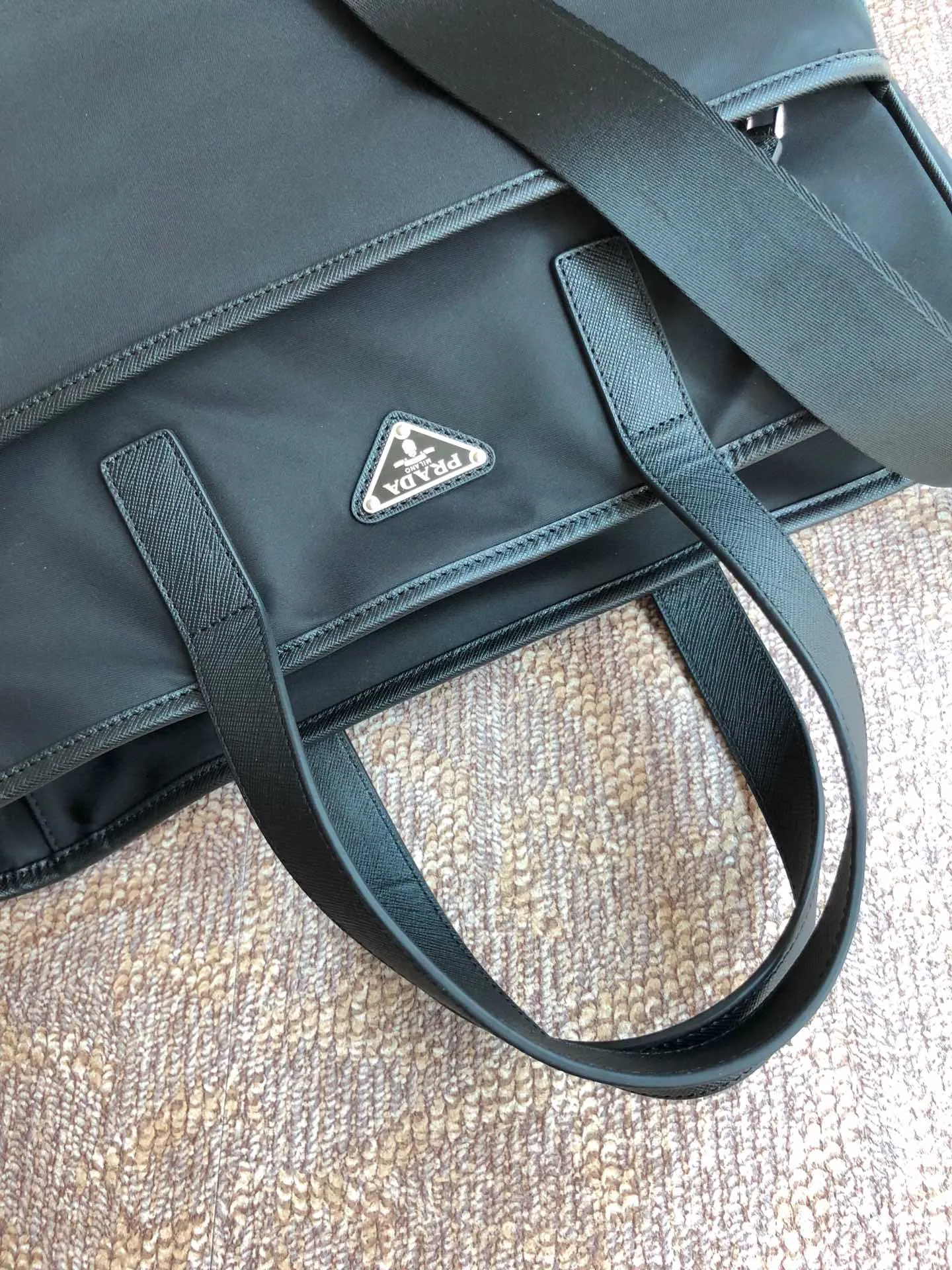 💰1260, P's new men's bag, 2VG032, original item, made of imported nylon and Saffiano leather trim and handles, polished steel accessories and black titanium zippers, detachable and adjustable shoulder straps, many compartments, a must-have for men, length 35x height 34cmx10cm