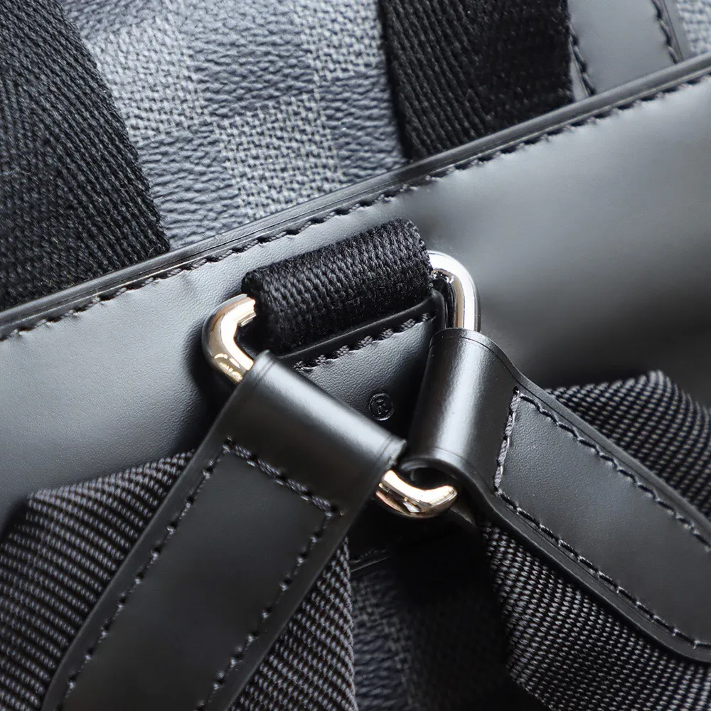 P¥960👉nfc dynamic chip version👈【Top inspection-free all-steel hardware】𝐂𝐇𝐑𝐈𝐒𝐓𝐎𝐏𝐇𝐄𝐑 Backpack N41379 Black Check 🔍Perfect details 🔍The essence of solid construction.