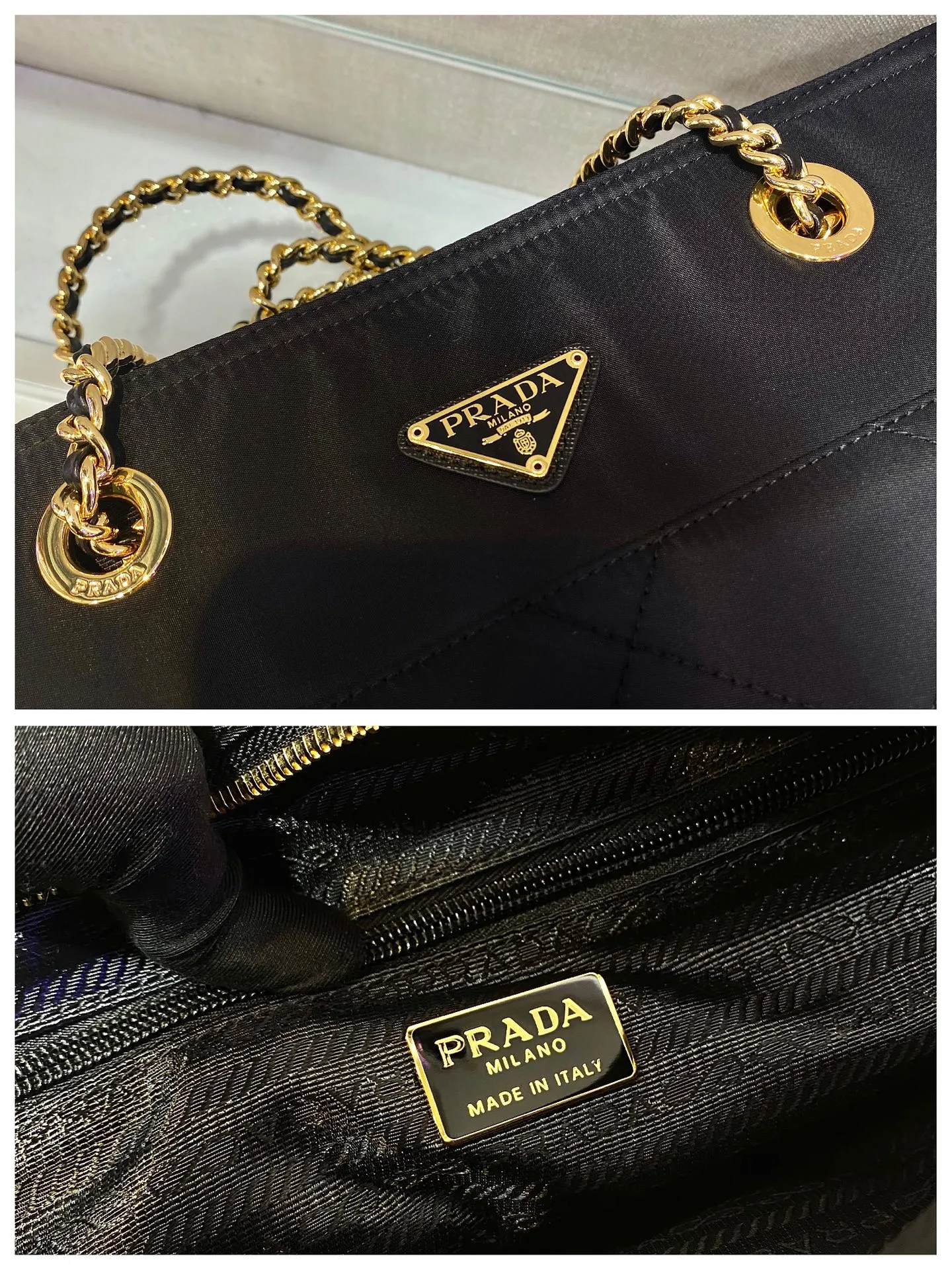 💰1240🎉Second-hand zipper style🎉1BD626🎉🎉 This Vintage vintage chain rhombus hobo bag has a great design👏👏 Purely handmade nylon rhombus design, can be worn on one shoulder, across the body, or carried on the street. The imported black gold chain is really the eternal theme of vintage😘😘It is simple and elegant, and the capacity is very large👍The upper body is particularly trendy, versatile and fashionable. No matter casual or formal, they all have a stable temperament. Hurry up and get it🙊I love this second-hand hobo bag so much😘😘 Length 33x Height 26.5x Bottom 8cm