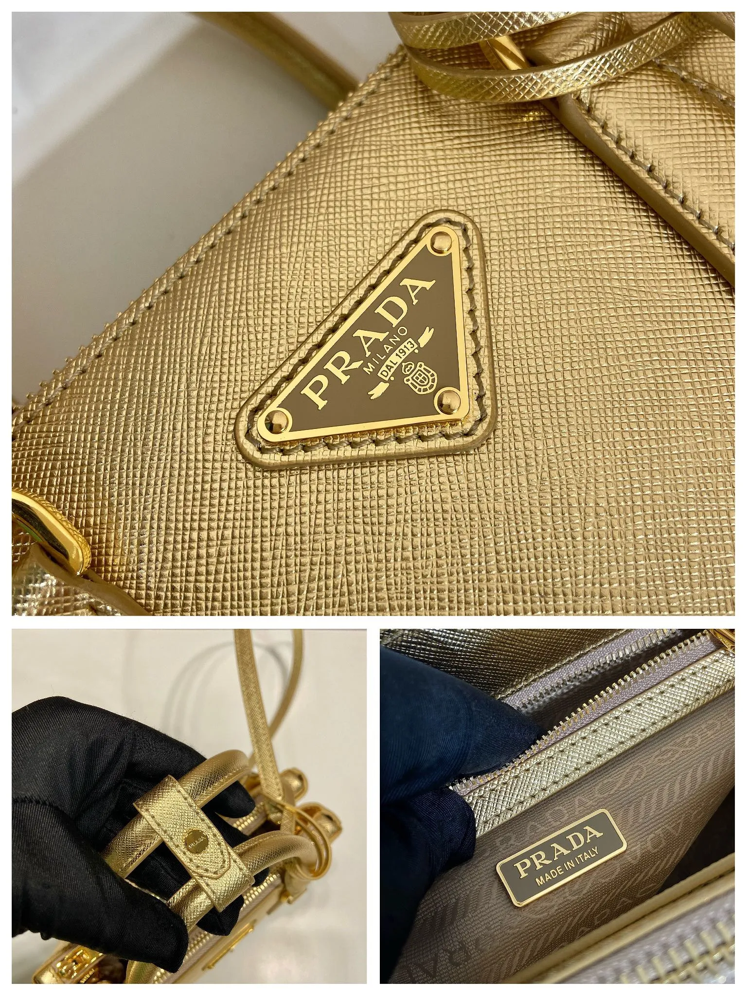 💰1700🎉Mini killer🎉1BA906, gold🎉🎉This Galleria handbag is made of iconic Saffiano leather, equipped with a detachable shoulder strap and top brushed hardware👍👍It is a chic interpretation of classic timeless elegance. For beauties in the current era of fashionable small bags. It’s worth owning, it can be used easily for girls’ daily travel📱💄🚗🔑, it has a large capacity, is beautiful and practical🙊🙊It is a bag that will never go out of style anytime you use it😘😘Hurry up and get it👏👏 Length 20x Height 15x Bottom 9.5cm