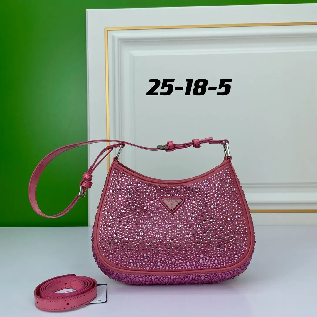 All categories Official website "Brand Women's Bags" Women's Bags 💙 PRADA 2022 official new Prada calfskin armpit bag wholesale 58001700 High quality Size: 25CM