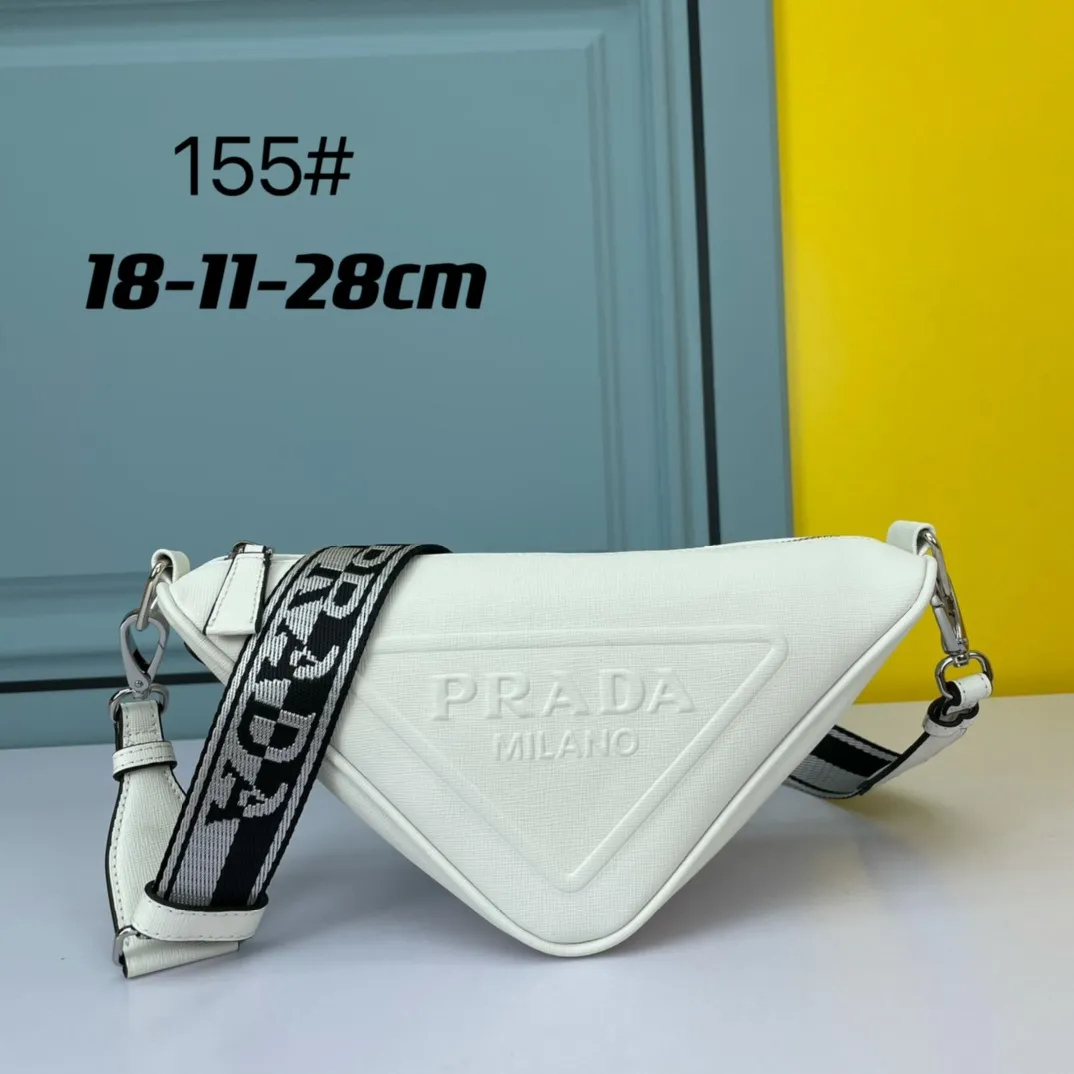 All Categories Official Website "Brand Women's Bags" Women's Bags 💙 PRADA 2022 Official New Prada Cross Pattern Triangular Bag Wholesale 58001900 High Quality Size: 18-11-28CM