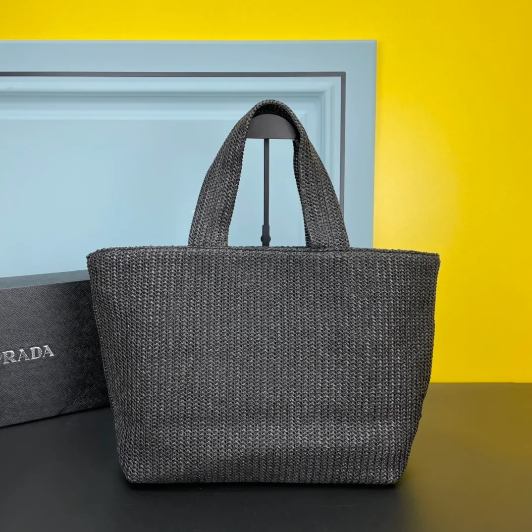 All categories Official website "Brand Women's Bags" Women's Bags 💙 PRADA 2022 Official New Prada Raffia Handbag Wholesale 58001600 High Quality Size: 33-30-16CM