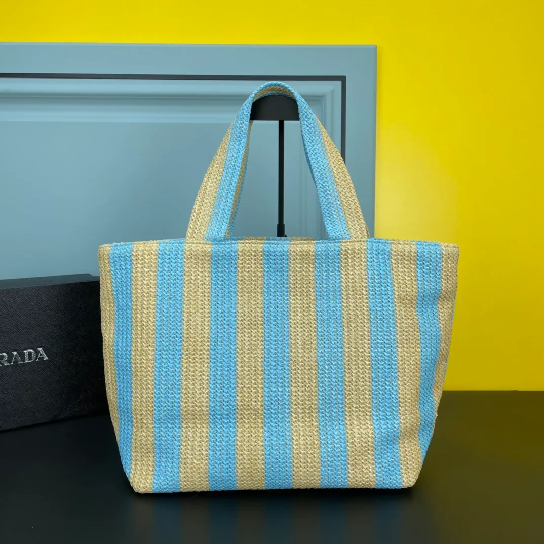 All categories Official website "Brand Women's Bags" Women's Bags 💙 PRADA 2022 Official New Prada Raffia Handbag Wholesale 58001600 High Quality Size: 33-30-16CM