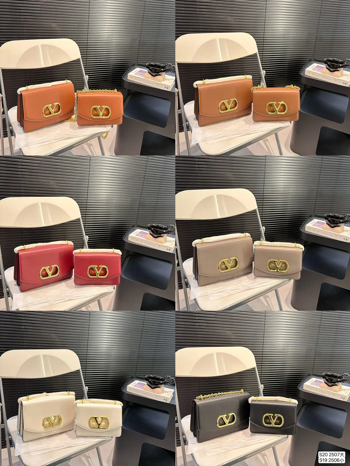 Large size P300 Small size P290 with folding box Valentino chain bag Valentino SS25 Vain series chain bag creates simple retro style smooth cow leather touch advanced metal suction buckle opening and closing method It feels like a jewelry box #Valentinovalentino # retro # Size: Large 24 17 Small 20 13 Item No. Large 2507 Small 2506