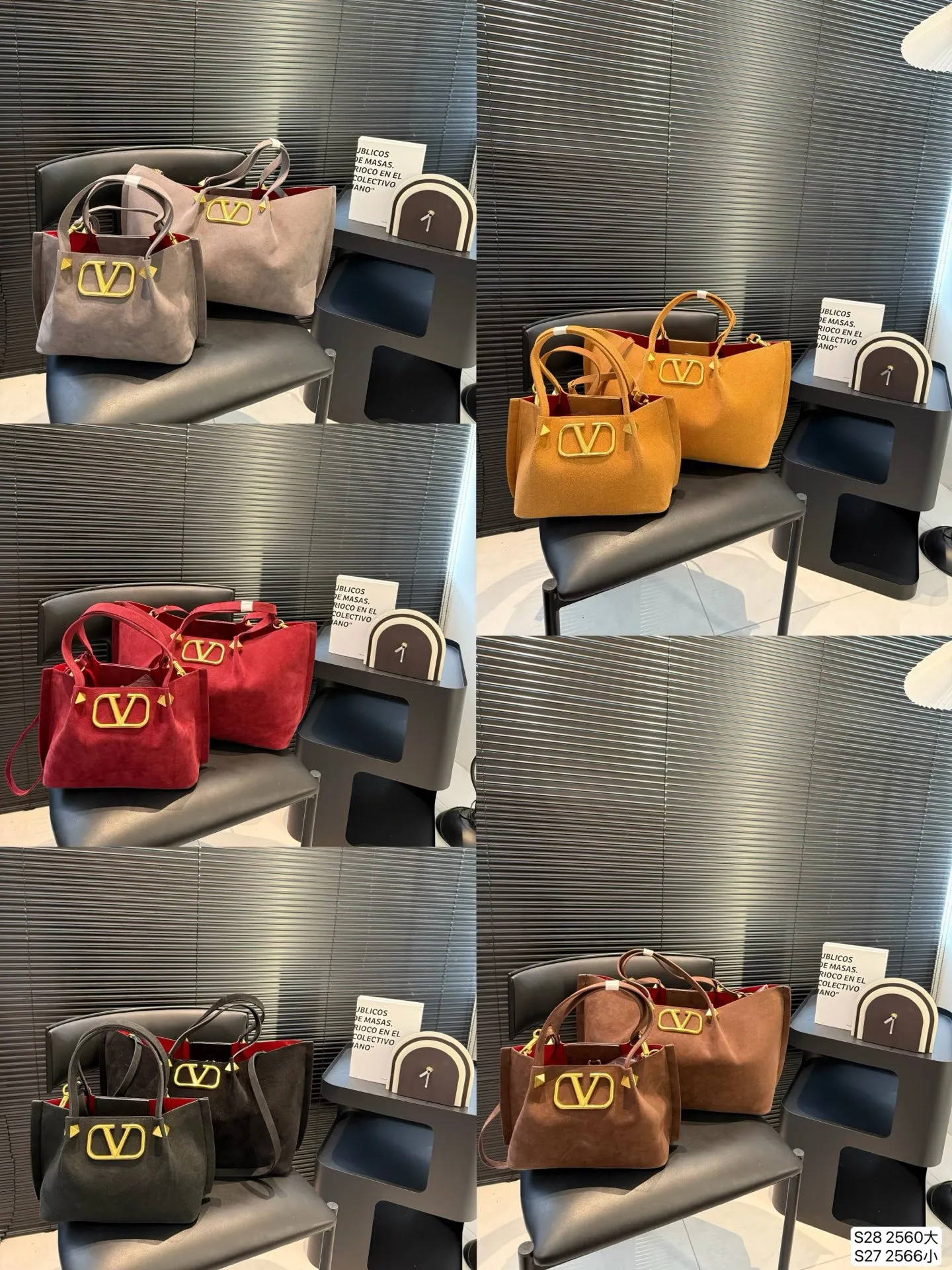 Large size P380 Small size P370 Valentino tote bag has a retro feel, high-end yet elegant, super atmospheric, suitable for commuting, casual, and dating. Size: Large size 37 23 Small size 25 19 Item number Large 2560 Small 2566