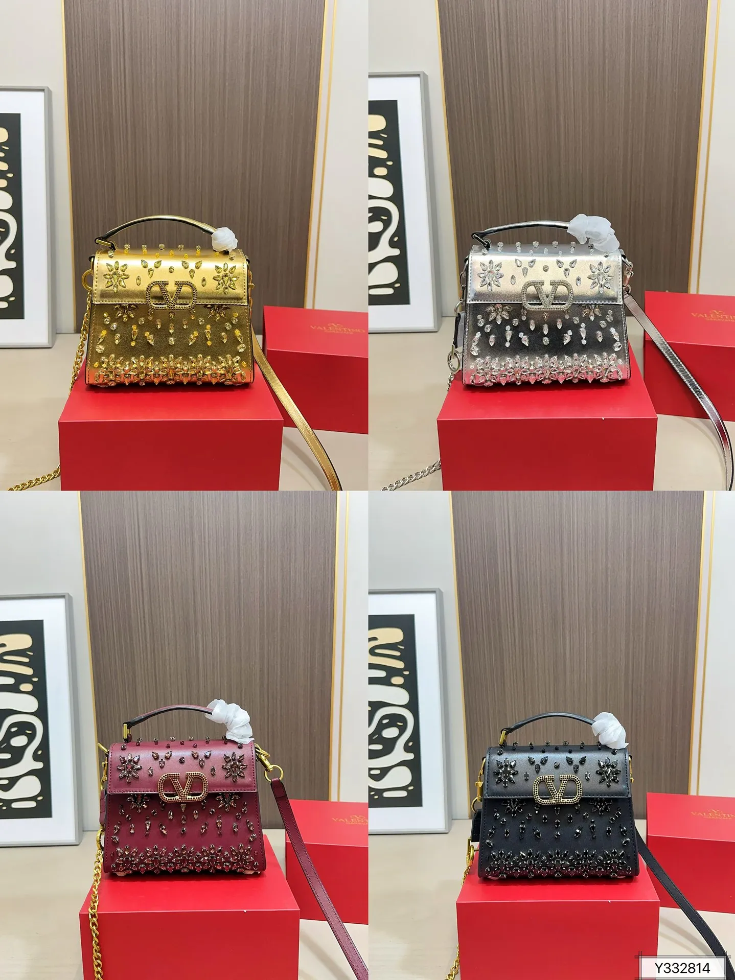 💰460 Valentino handbag with folding box. This time Valentino has really stepped up its game. It is favored by stars from all walks of life ~ The simple design is not only artistic but also exquisite. Premium size: 19 15