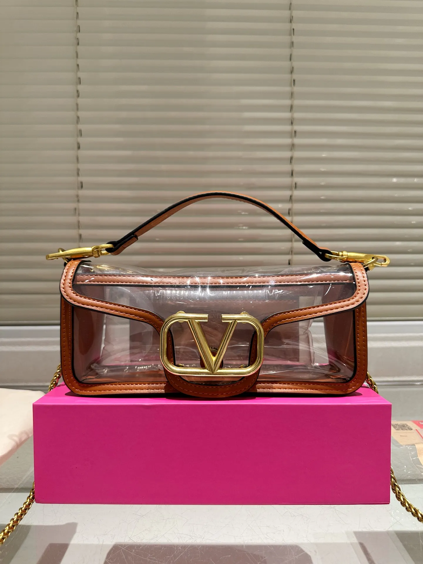 Large P350 folding box ⚠️Size 27.10 Valentino, versatile classic, exquisite one, transparent bag, really super invincible and cute, full of fairy spirit, a must-have for girls every day