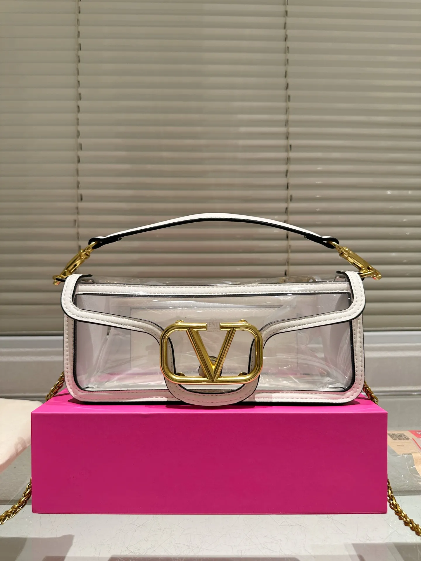 Large P350 folding box ⚠️Size 27.10 Valentino, versatile classic, exquisite one, transparent bag, really super invincible and cute, full of fairy spirit, a must-have for girls every day