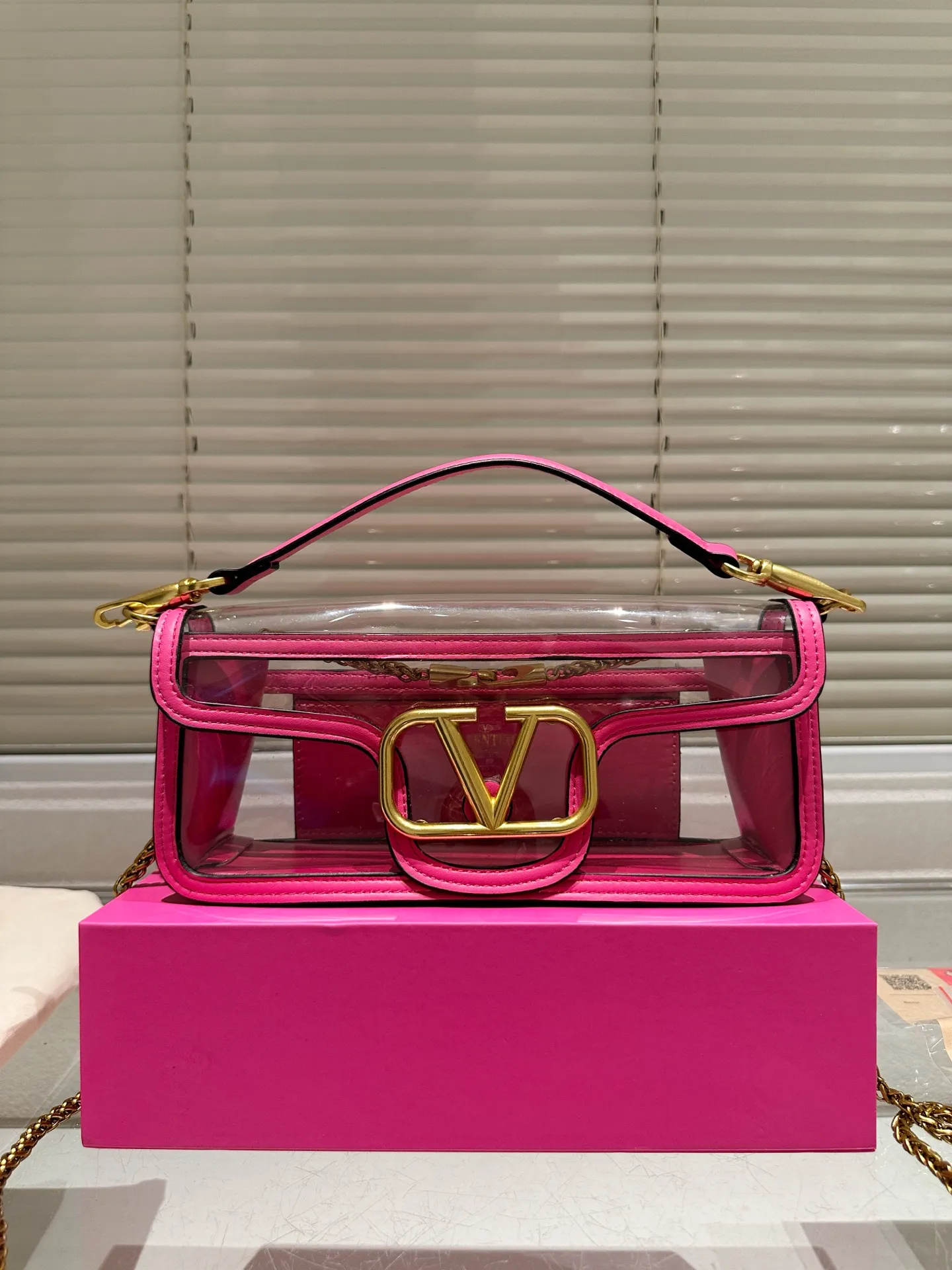Large P350 folding box ⚠️Size 27.10 Valentino, versatile classic, exquisite one, transparent bag, really super invincible and cute, full of fairy spirit, a must-have for girls every day