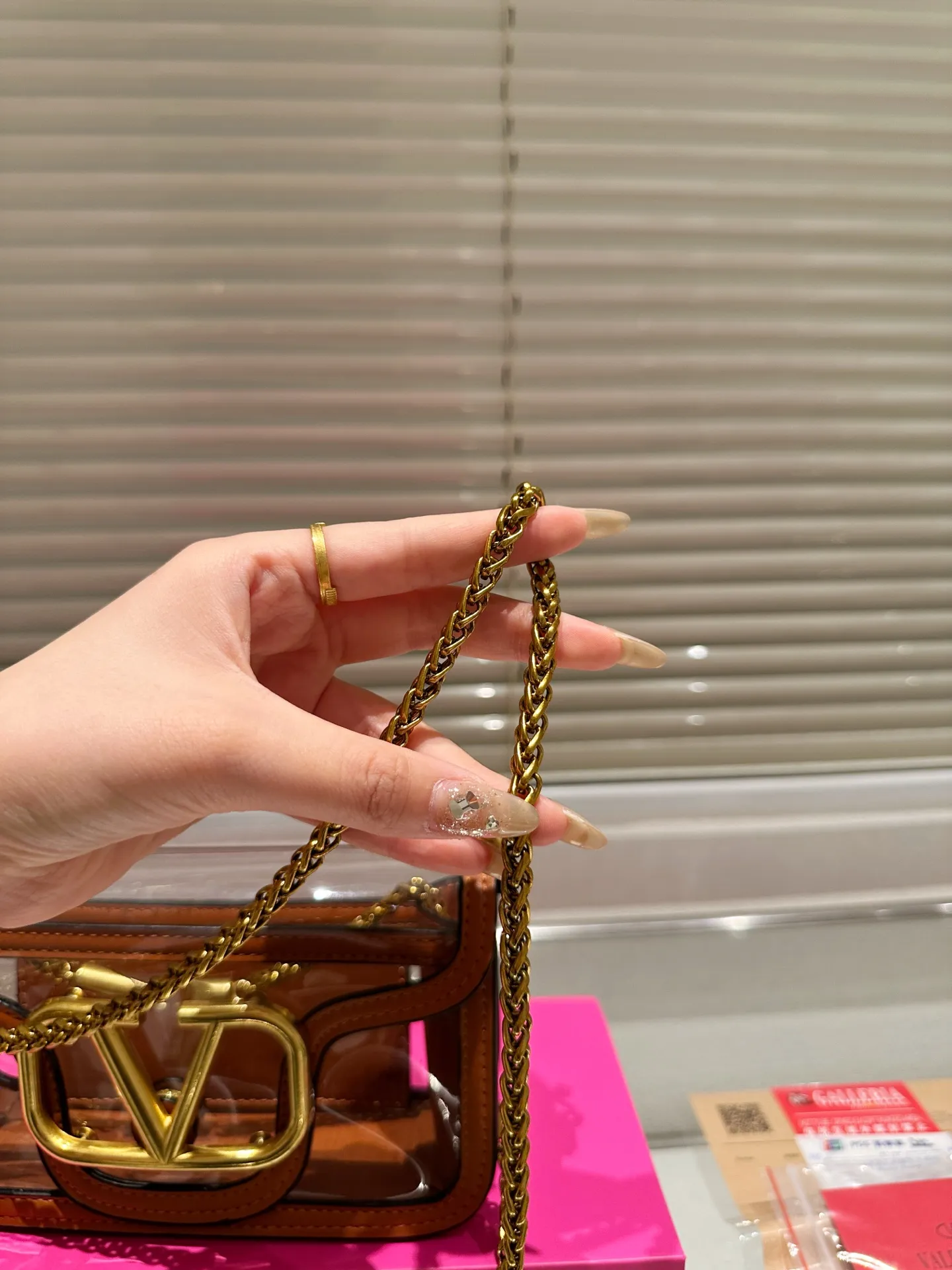 Small P340 folding box ⚠️ size 20.9 Valentino, versatile classic, exquisite one, transparent bag, really super invincible and cute, full of fairy spirit, a must-have for girls every day