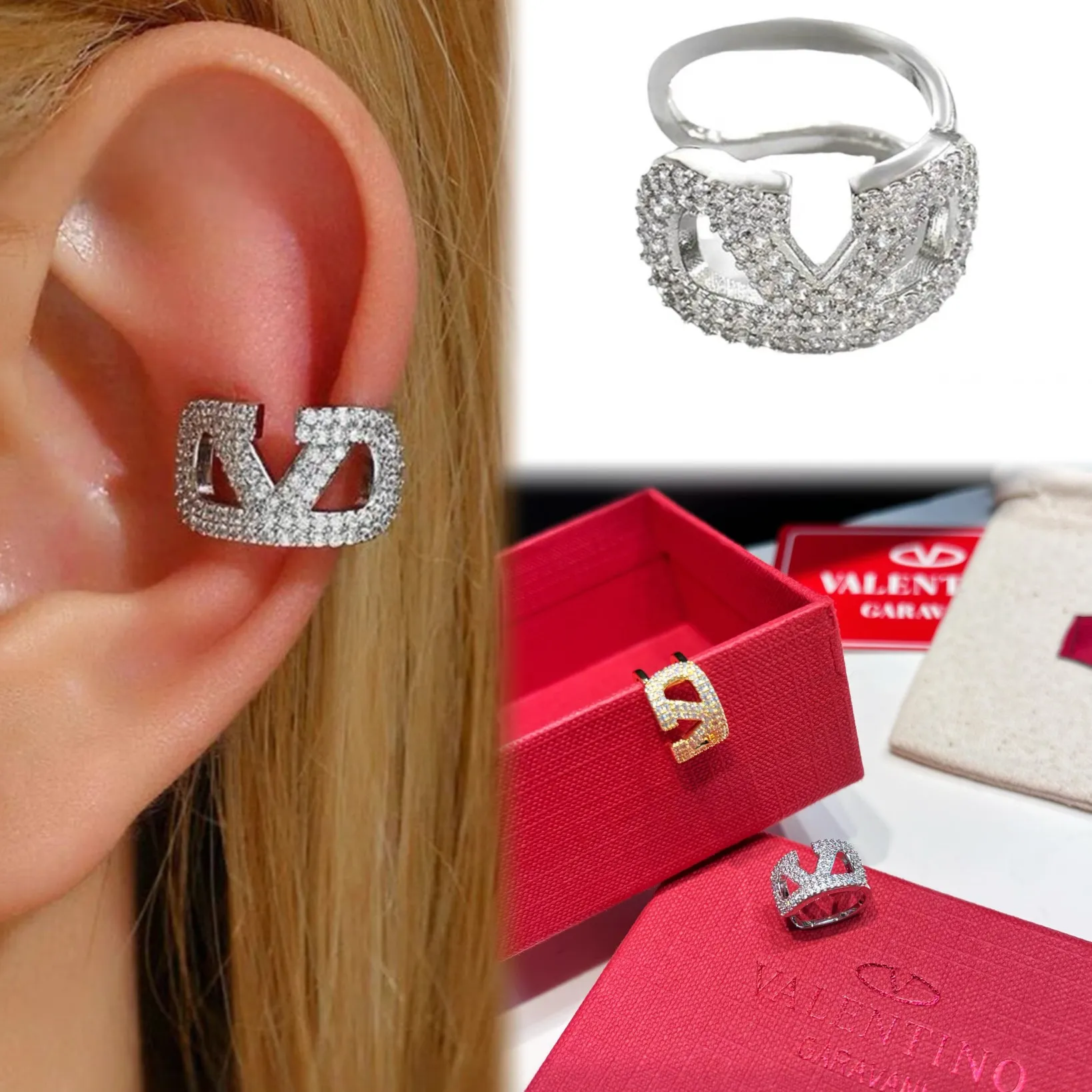 Valentino earrings single ear cuff