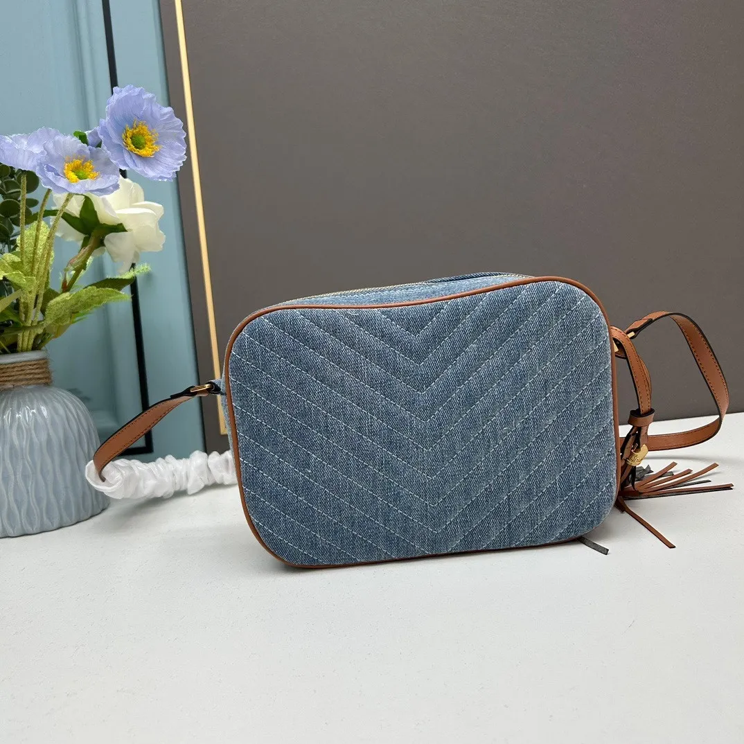 All Categories Official Website "Brand Women's Bags" Women's Bags 💙 YSL 2023 New YSL Washed Denim Crossbody Bag
