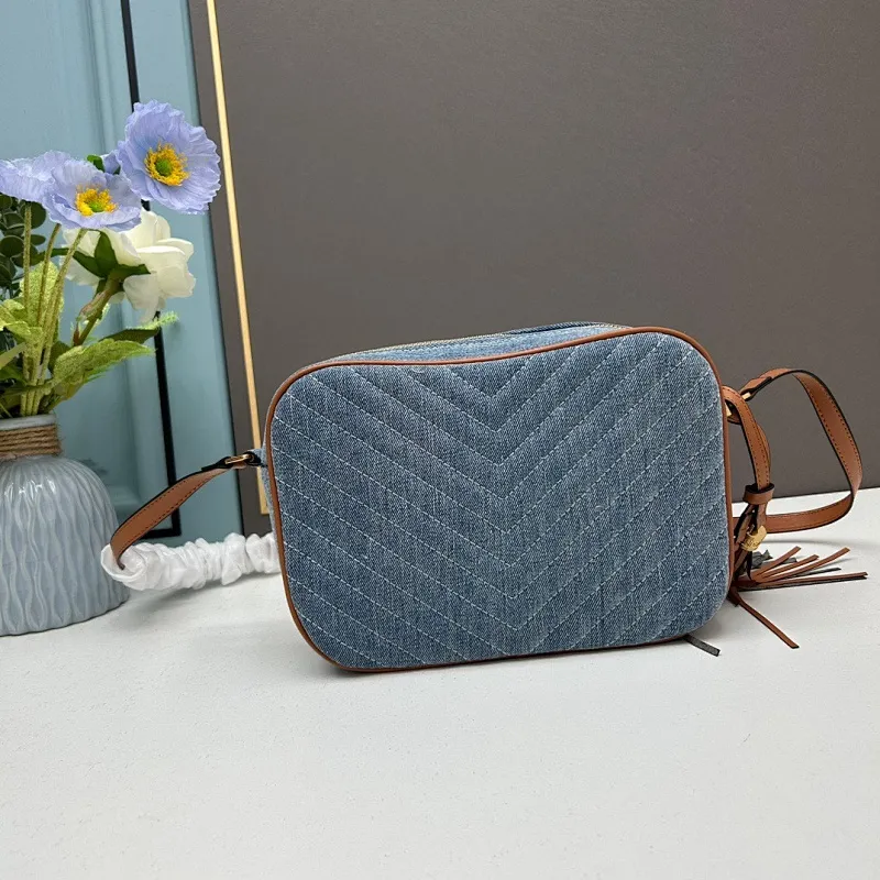 All Categories Official Website "Brand Women's Bags" Women's Bags 💙 YSL 2023 New YSL Washed Denim Crossbody Bag