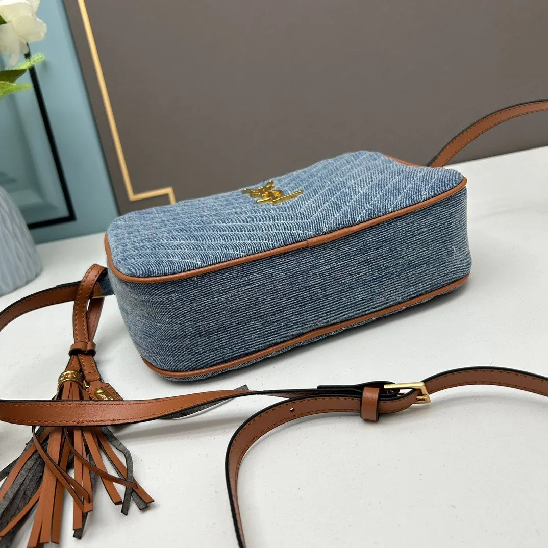 All Categories Official Website "Brand Women's Bags" Women's Bags 💙 YSL 2023 New YSL Washed Denim Crossbody Bag