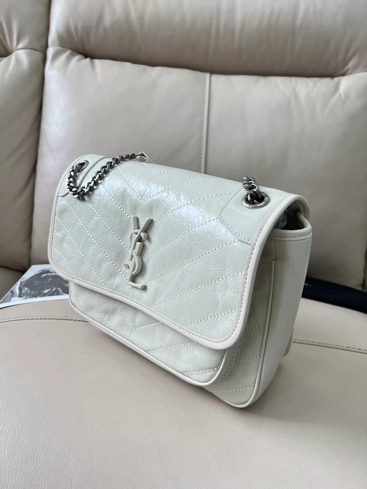 All Categories Official Website "Brand Women's Bags" Women's Bags 💙 YSL 58002200 2023 counters also sell YSL crossbody bag, first layer cowhide 24CM