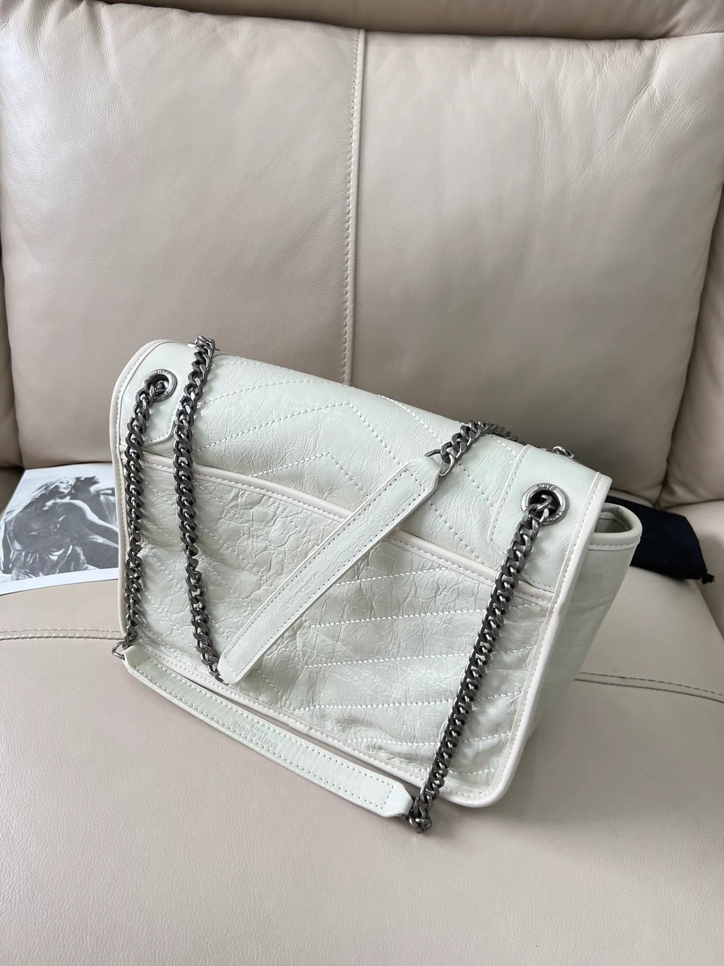 All Categories Official Website "Brand Women's Bags" Women's Bags 💙 YSL 58002200 2023 counters also sell YSL crossbody bag, first layer cowhide 24CM