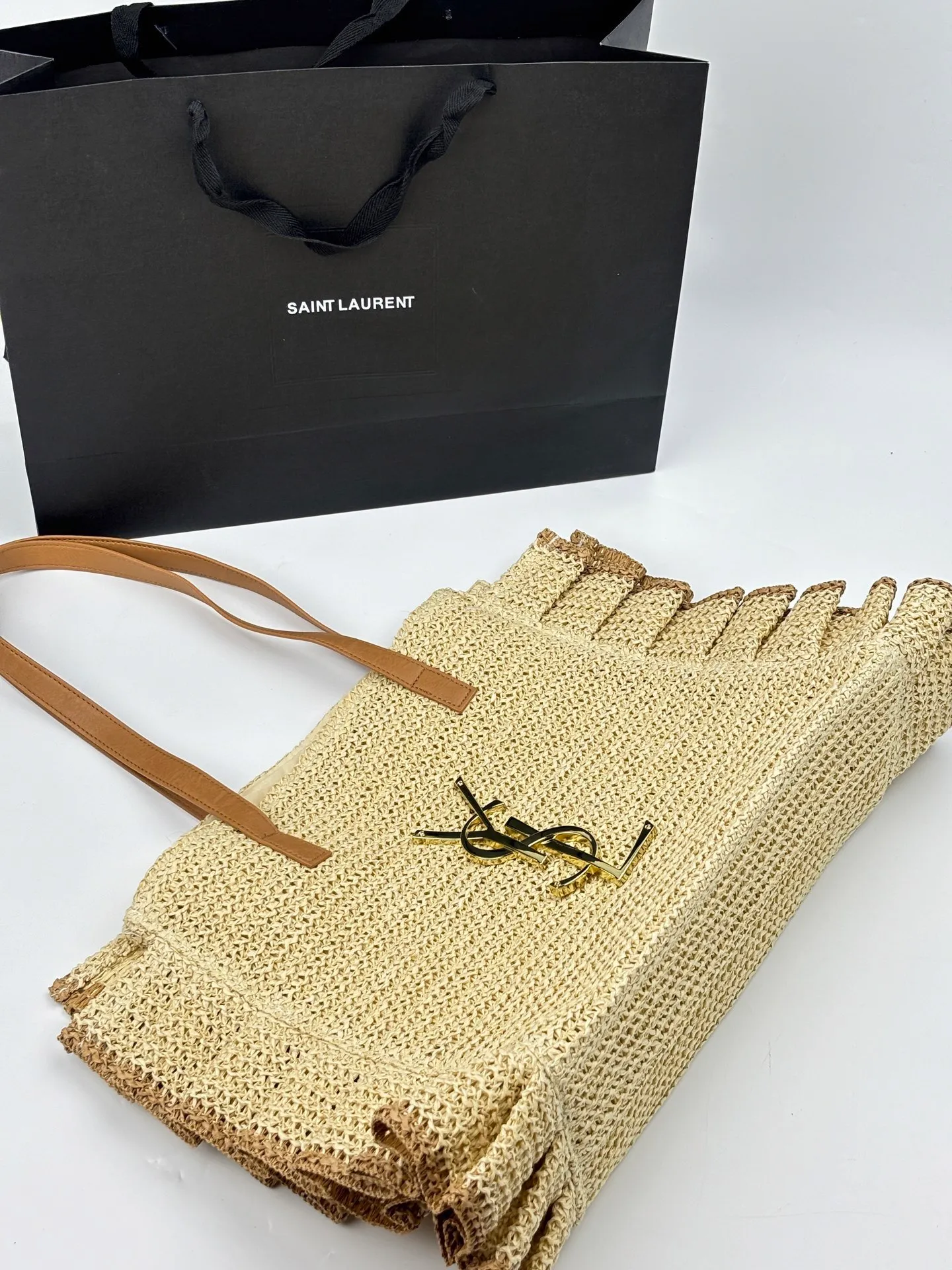 All Categories Official Website "Brand Women's Bags" Women's Bags 💙 YSL 2026 Official Website YSL Straw Tote Bag