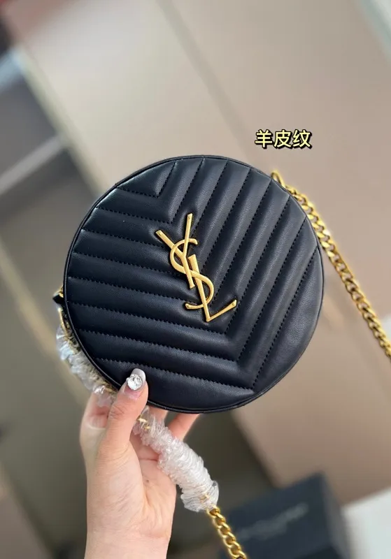 All Categories Official Website "Brand Women's Bags" Women's Bags 💙 YSL 2025 New YSL Small Round Cake Bag
