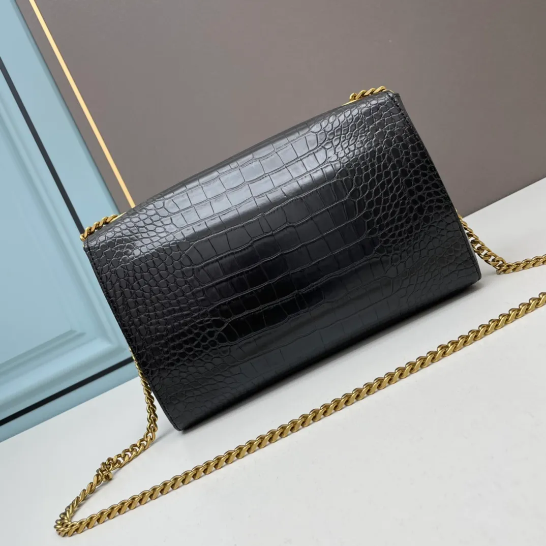 All Categories Official Website "Brand Women's Bags" Women's Bags 💙 YSL Saint Laurent Crossbody Bag 𝐊𝐚𝐭𝐞_Reversible Suede & Crocodile Pattern The bag body can be flipped into suede for use: Model 8121#: Size 28-18-7CM