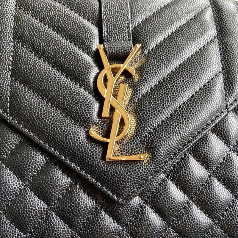 Black ball pattern/gold 🌈𝑬𝒏𝒗𝒆𝒍𝒐𝒑𝒆 medium grain embossed quilted genuine leather envelope bag, classic is eternal, the sky-high V pattern and rhombus caviar pattern, Italian original cowhide with eye-catching Y family logo, stylish and fashionable all in one! One chain and three backs, single chain cross-body, double chain single back, single chain single back are all perfect🤗Little fairies of different heights, there is always a way to carry it that suits you❤️20230750 Model: 392739 [original leather] Size: 24x17.5x6cm
