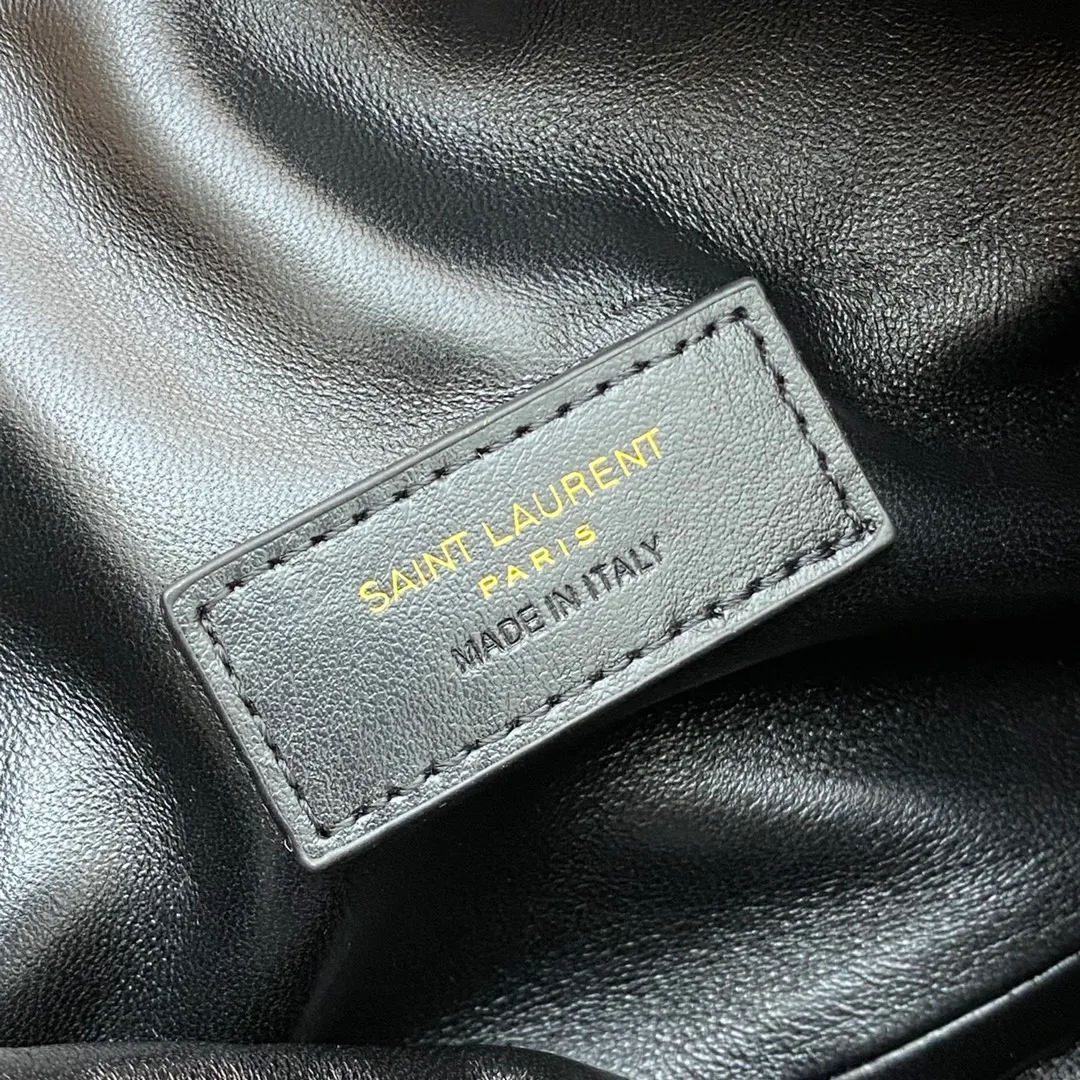 Black sheepskin/gold 🌈YSL's new GABY quilted sheepskin chain shell bag, equipped with classic YSL logo, soft original sheepskin material, adjustable chain length: 57cm, light bronze metal hardware, sheepskin lining👍20220650 Model: 733667 [original leather] Size: 13x9x3.5cm