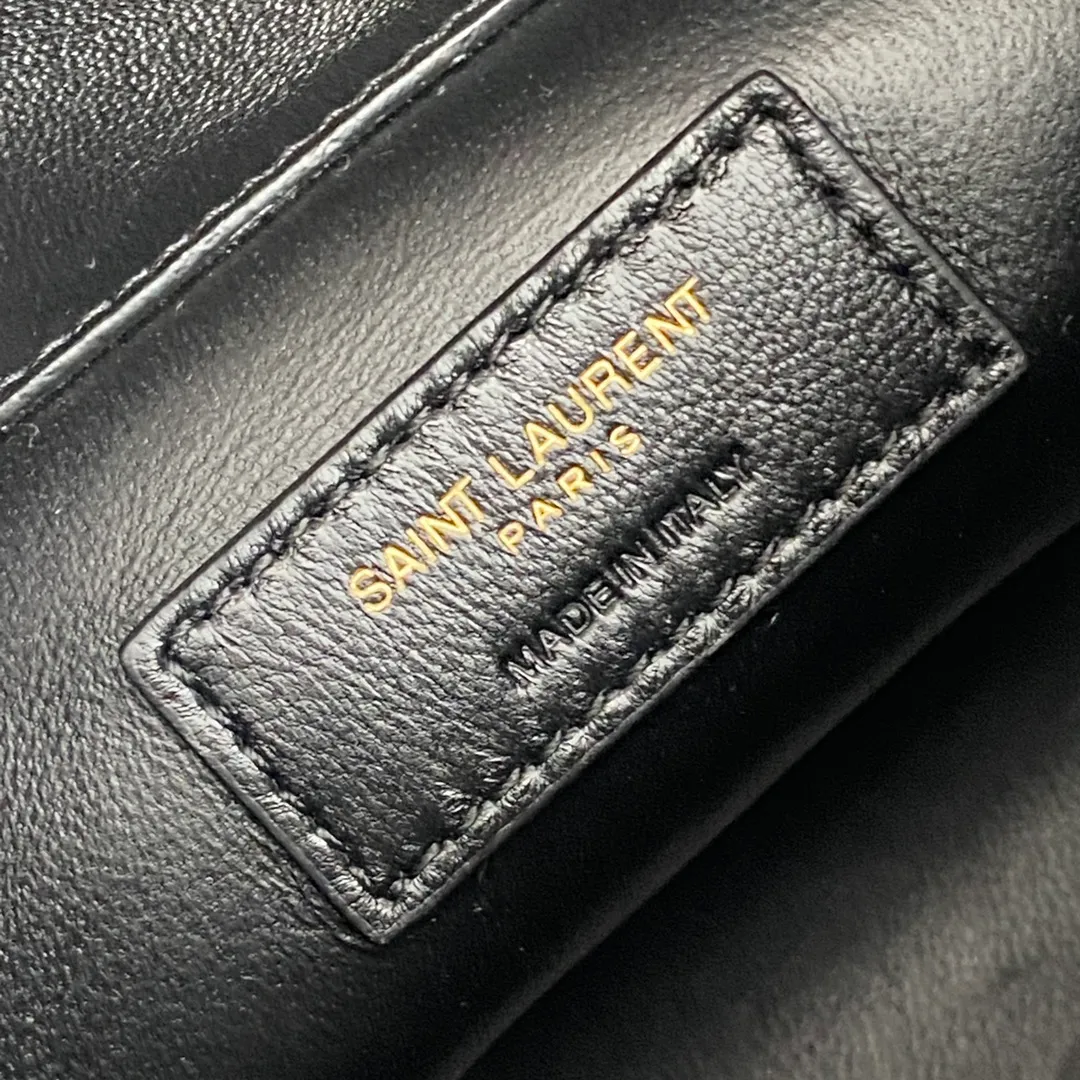 💰1500 black sheepskin/gold 🌈YSL Gaby series new bucket bag👑all sheepskin material👍super exquisite and cute😘and very light top flip design, higher privacy and security, top handle and detachable chain shoulder strap, can be carried in more ways, suitable for different occasions, so beautiful👍20240750 Model: 763971 [original leather] Size: 19x17x15cm
