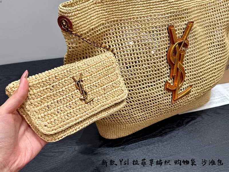 All Categories Official Website "Brand Women's Bags" Women's Bags 💙 YSL 2025 New YSL Straw Tote Bag