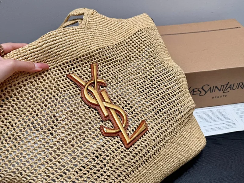 All Categories Official Website "Brand Women's Bags" Women's Bags 💙 YSL 2025 New YSL Straw Tote Bag